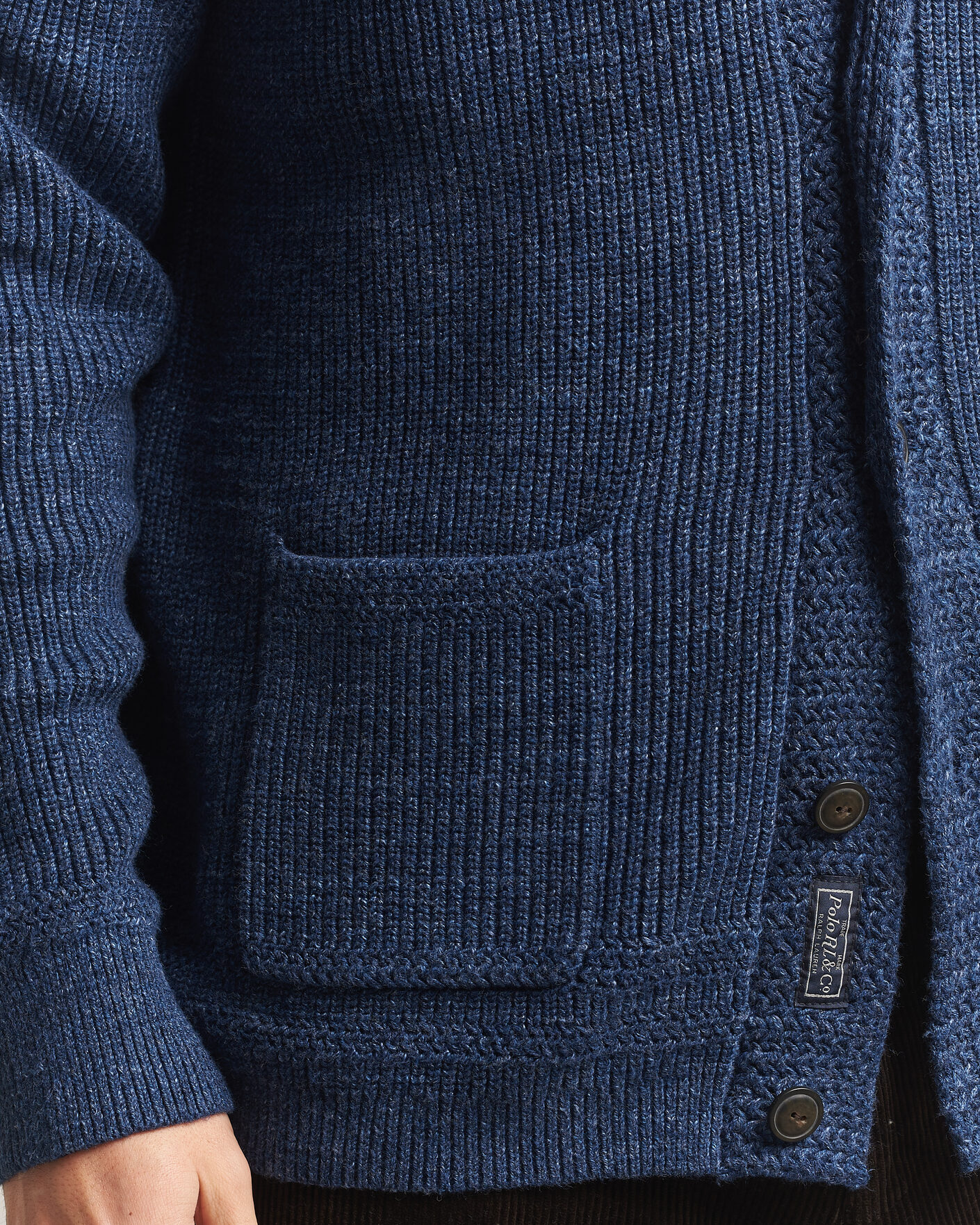 Herre | Trøjer | Polo Ralph Lauren | Cotton Shawl Cardigan Blue Marl