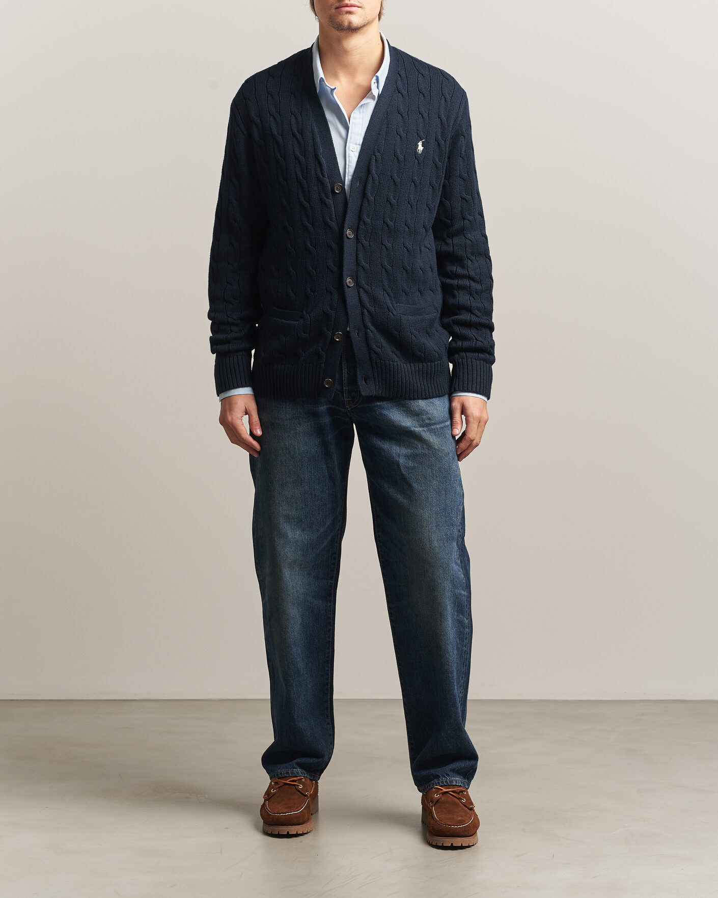 Herre | Trøjer | Polo Ralph Lauren | Cotton Cable Cardigan Hunter Navy