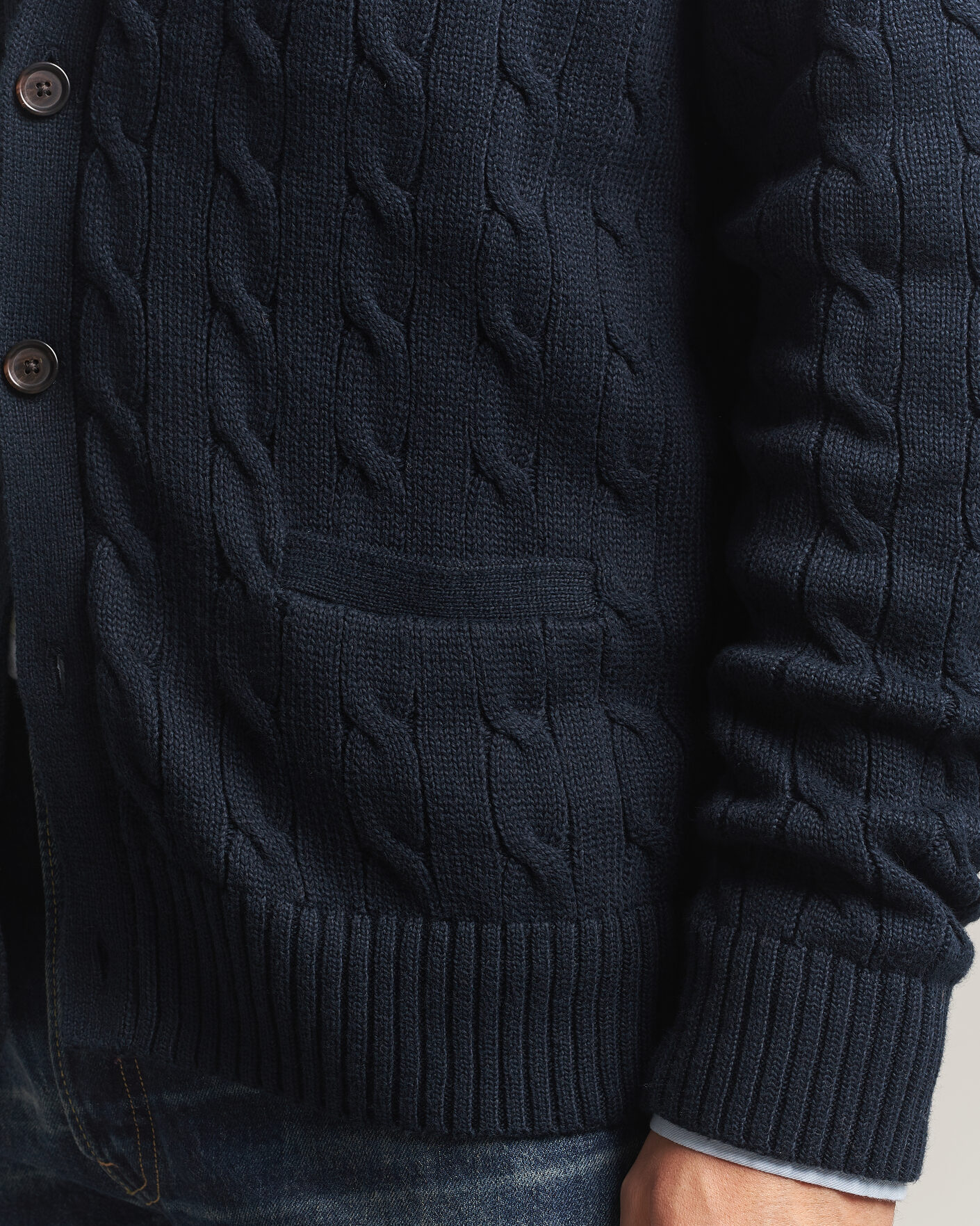 Herre | Trøjer | Polo Ralph Lauren | Cotton Cable Cardigan Hunter Navy
