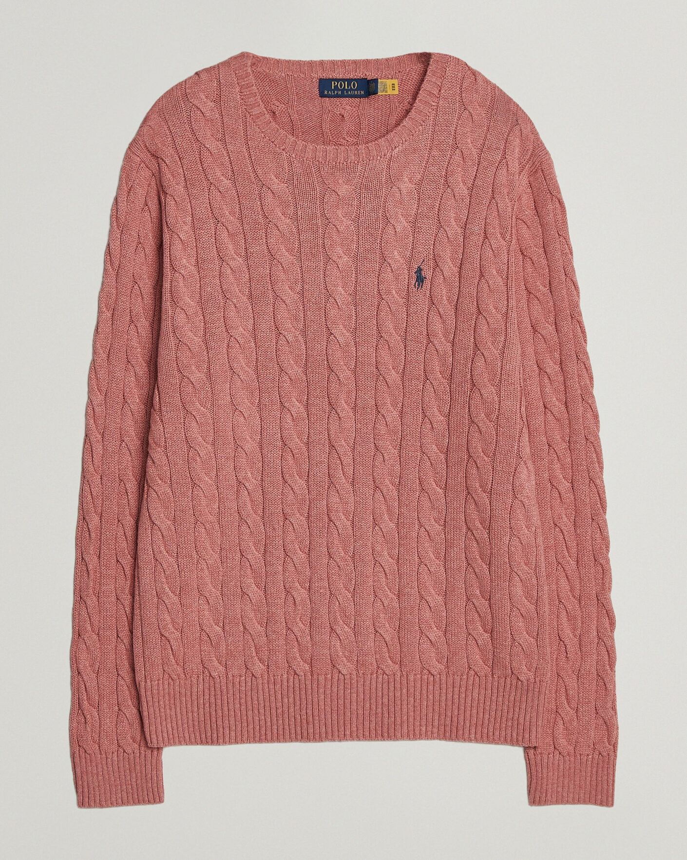 Herre | Trøjer | Polo Ralph Lauren | Cotton Cable Pullover Faded Cranberry Heather