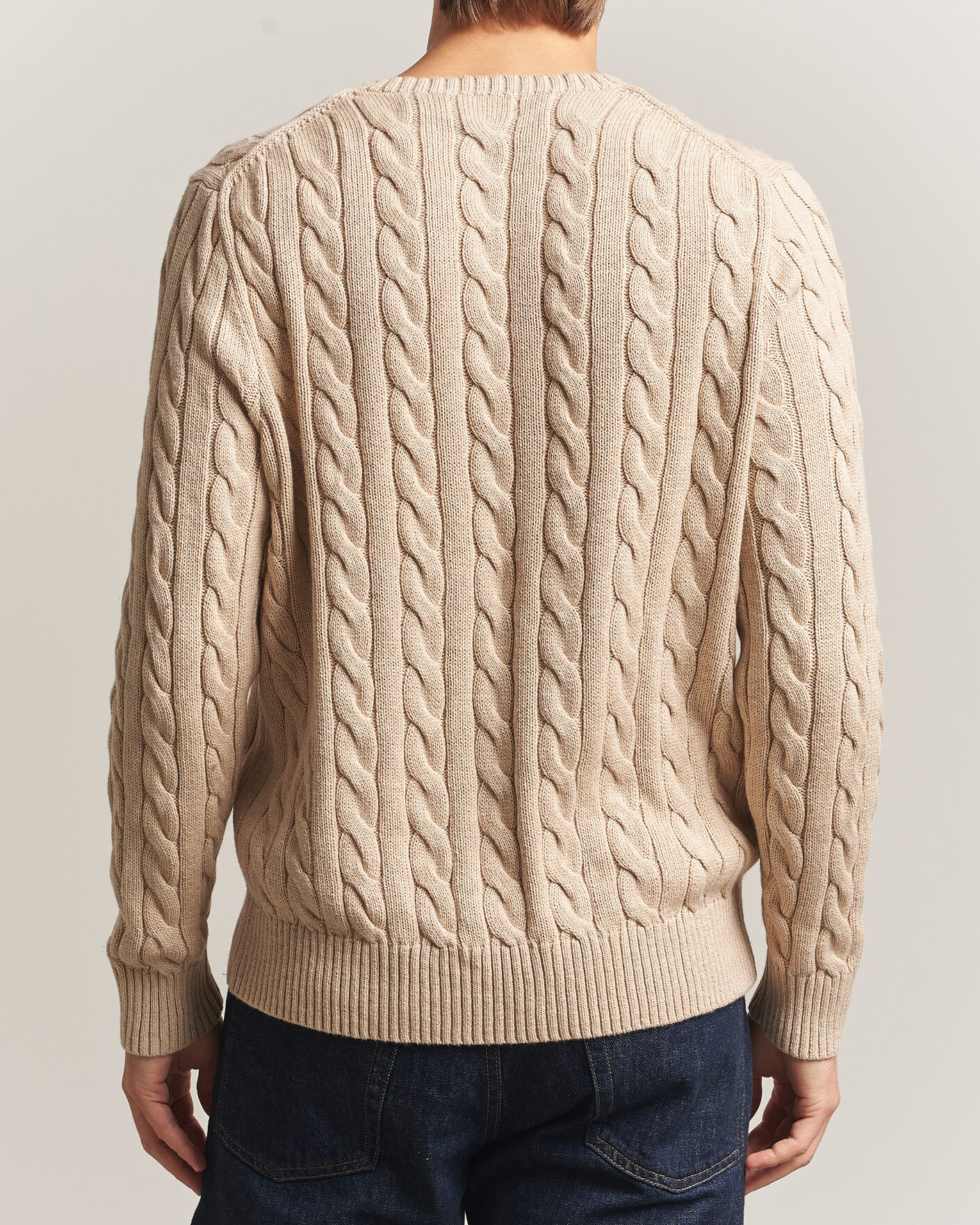 Herre | Trøjer | Polo Ralph Lauren | Cotton Cable Pullover Jicama Brown Heather