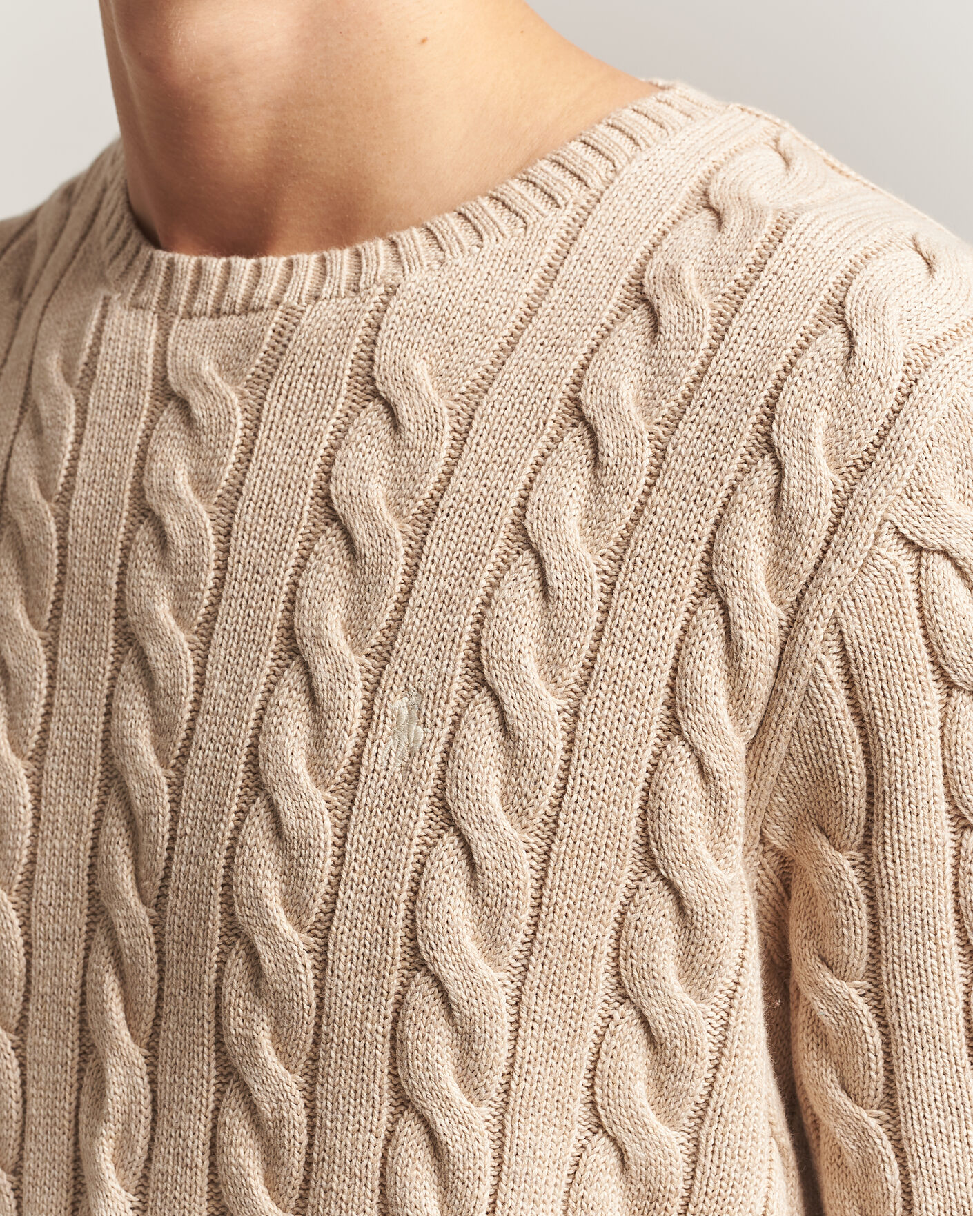 Herre | Trøjer | Polo Ralph Lauren | Cotton Cable Pullover Jicama Brown Heather
