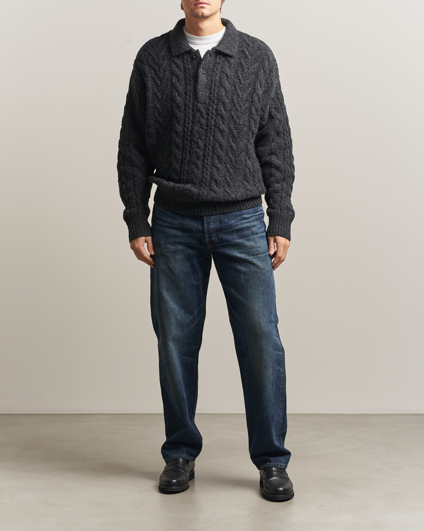 Herre | Trøjer | Polo Ralph Lauren | Wool Blend Aran Sweater Hawks Eye Heather