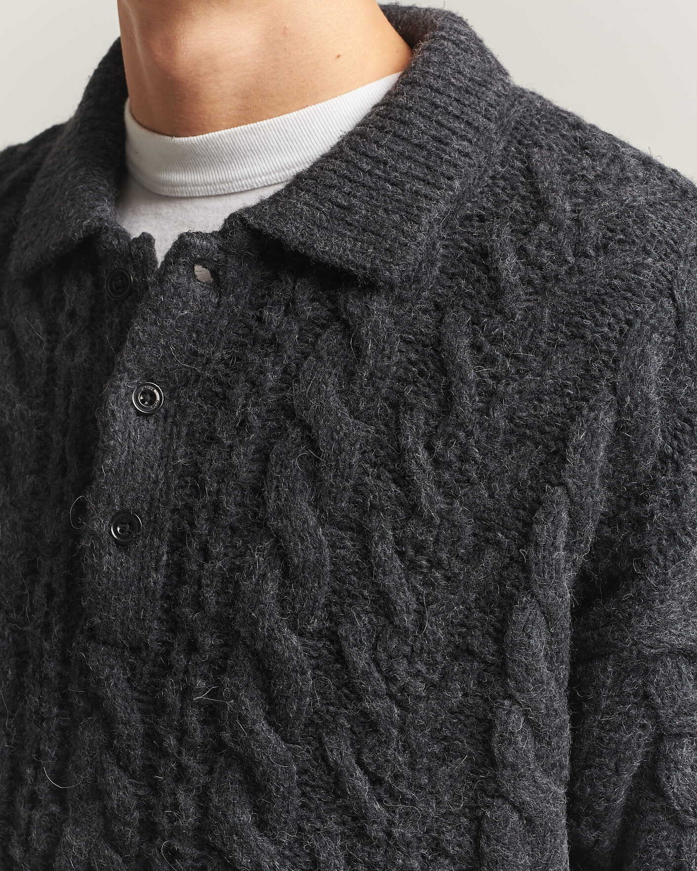 Herre | Trøjer | Polo Ralph Lauren | Wool Blend Aran Sweater Hawks Eye Heather