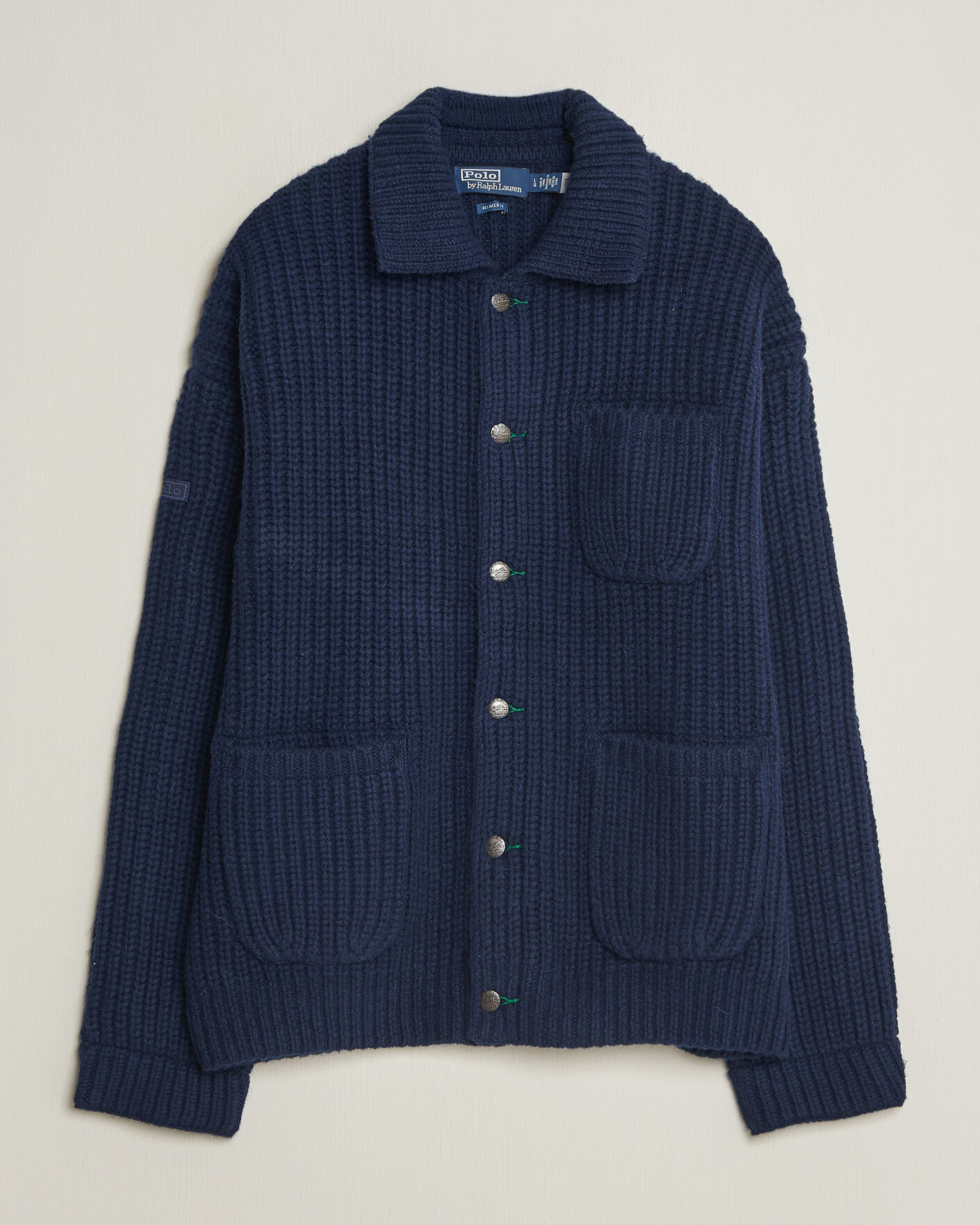 Herre | Trøjer | Polo Ralph Lauren | Wool Blend Button Cardigan Blue Stonecrop