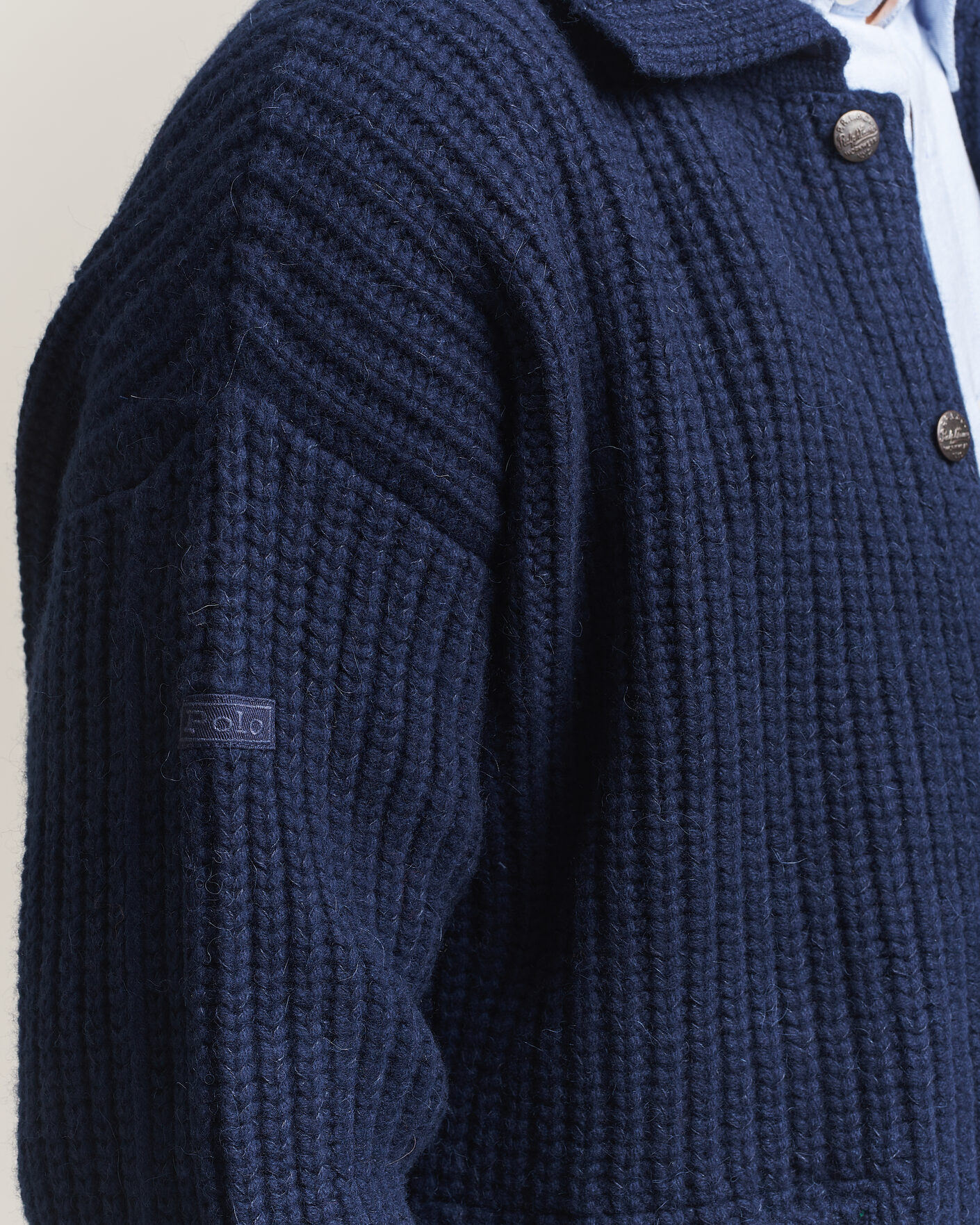Herre | Trøjer | Polo Ralph Lauren | Wool Blend Button Cardigan Blue Stonecrop
