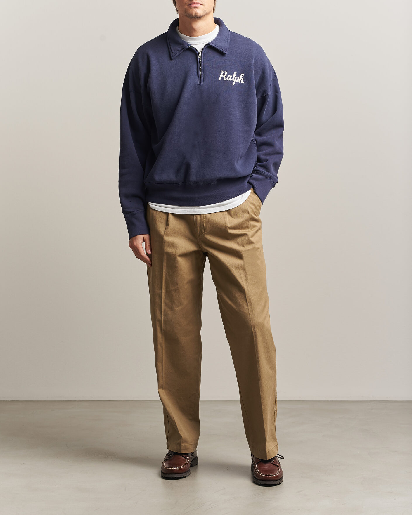 Herre | Trøjer | Polo Ralph Lauren | Knit Half Zip Sweatshirt Dark Cobolt