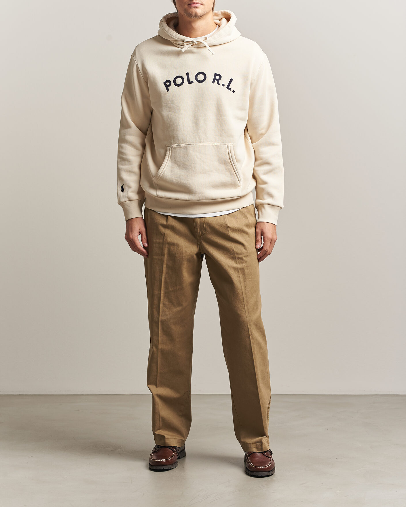 Herre | Trøjer | Polo Ralph Lauren | Cotton Chest Logo Hood Andover Cream