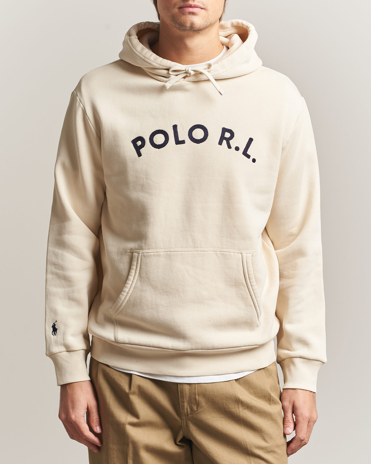 Herre | Trøjer | Polo Ralph Lauren | Cotton Chest Logo Hood Andover Cream