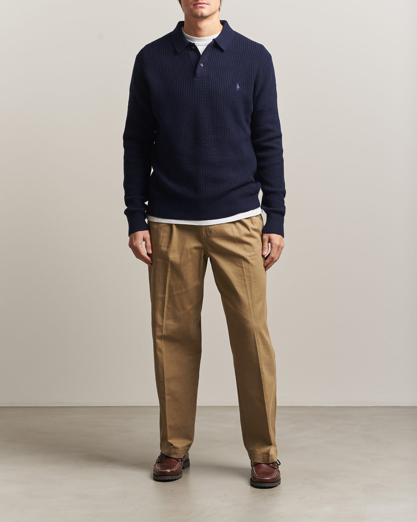 Herre | Trøjer | Polo Ralph Lauren | Wool/Cotton Knitted Polo Hunter Navy