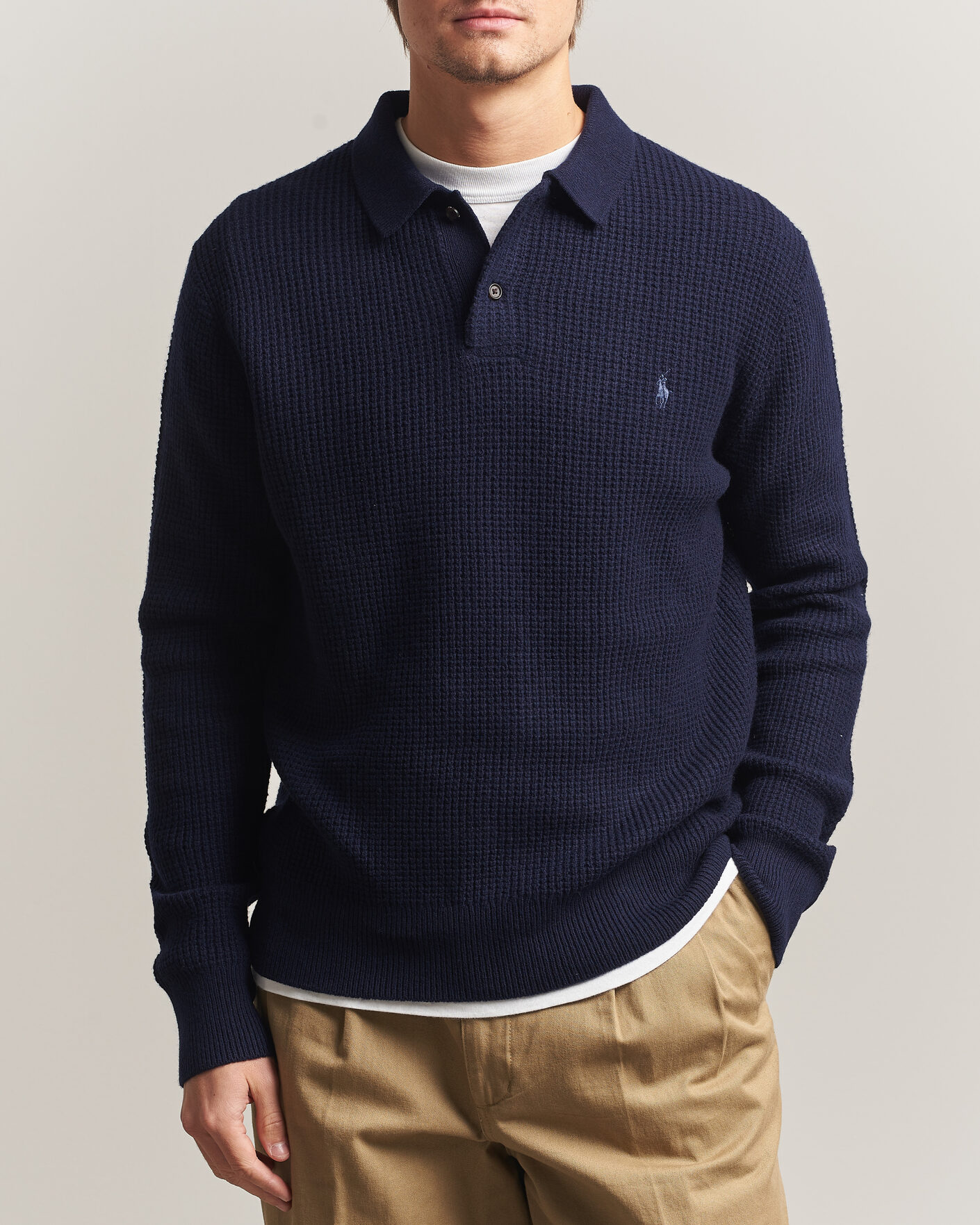 Herre | Trøjer | Polo Ralph Lauren | Wool/Cotton Knitted Polo Hunter Navy
