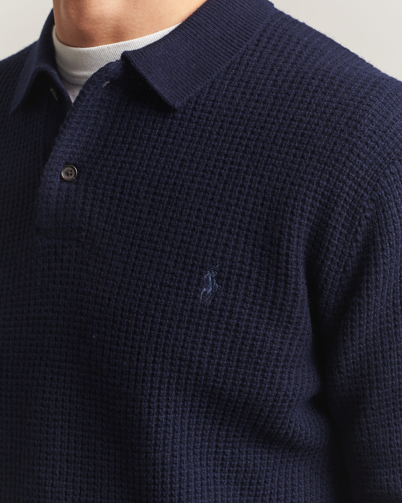 Herre | Trøjer | Polo Ralph Lauren | Wool/Cotton Knitted Polo Hunter Navy
