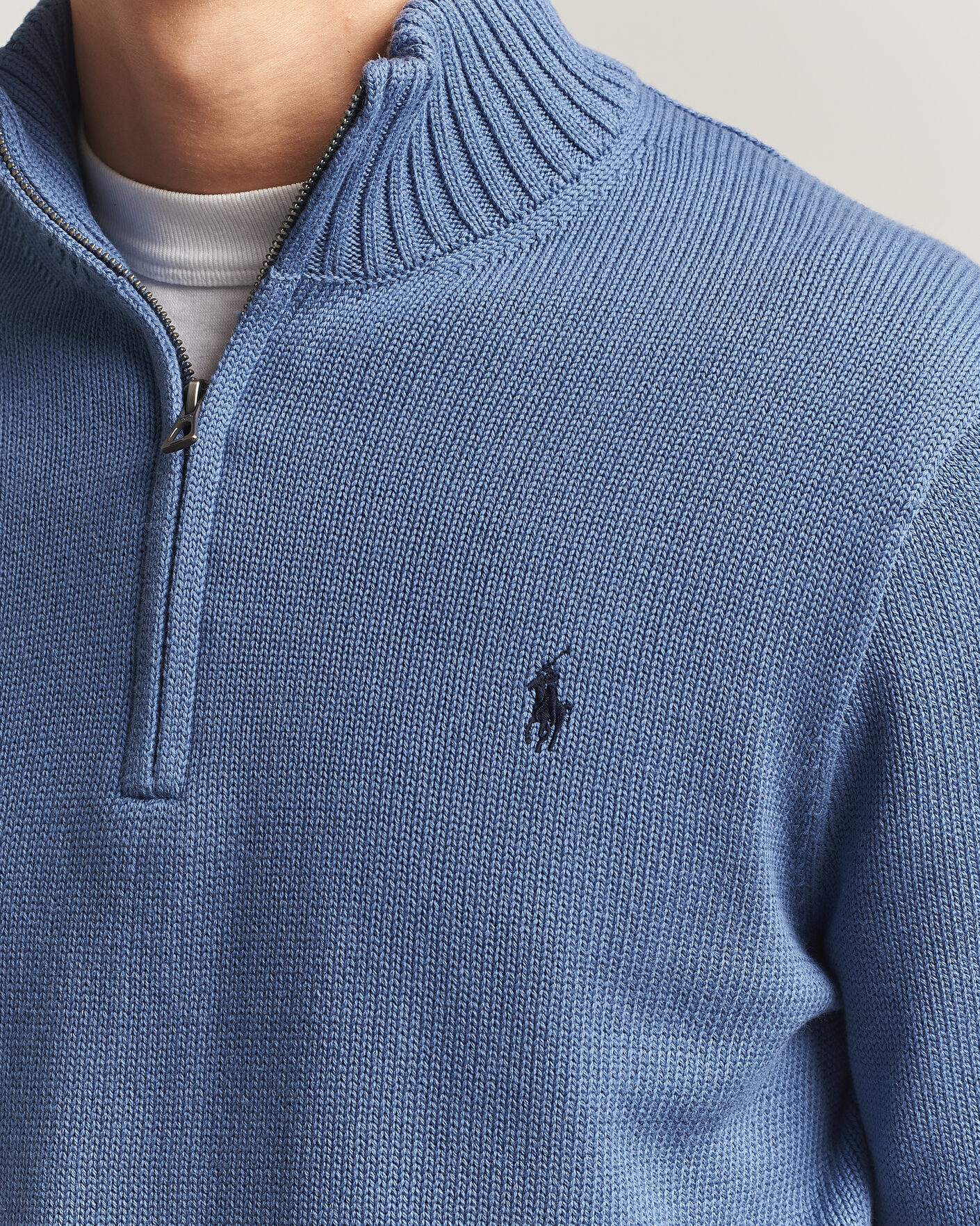 Herre | Trøjer | Polo Ralph Lauren | Cotton Half Zip Carson Blue