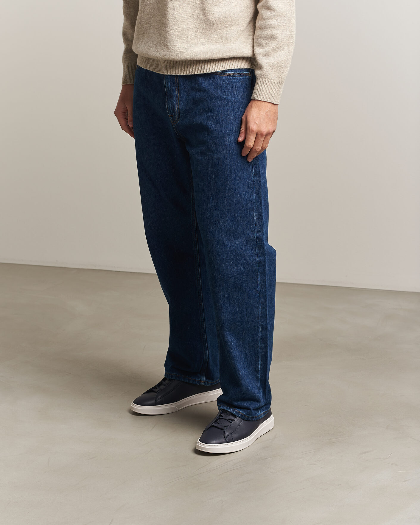 Herre | Sneakers | BOSS BLACK | Kieran Leather Sneaker Dark Blue