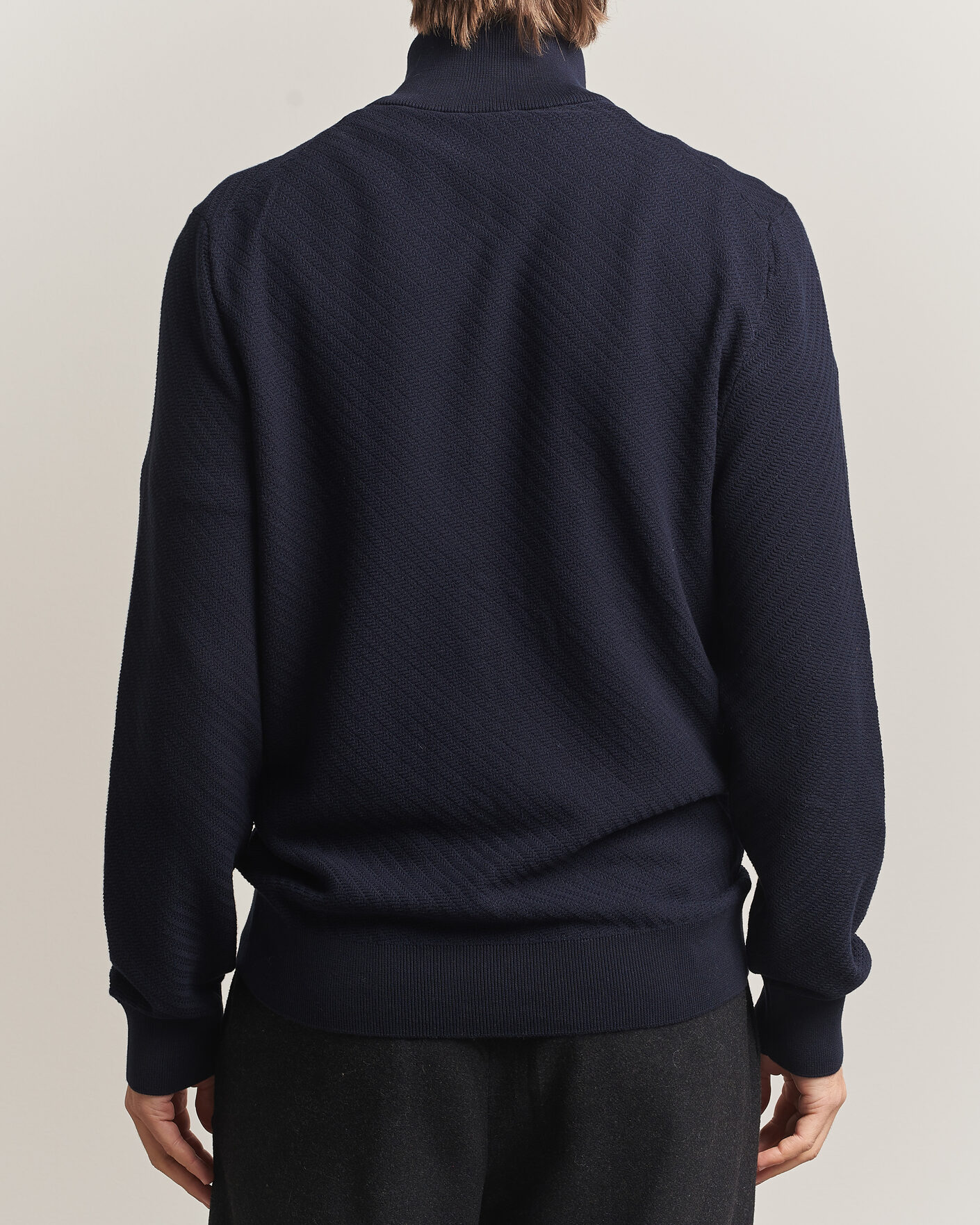 Herre | Trøjer | BOSS BLACK | Loretti Cotton Knitted Full Zip Dark Blue