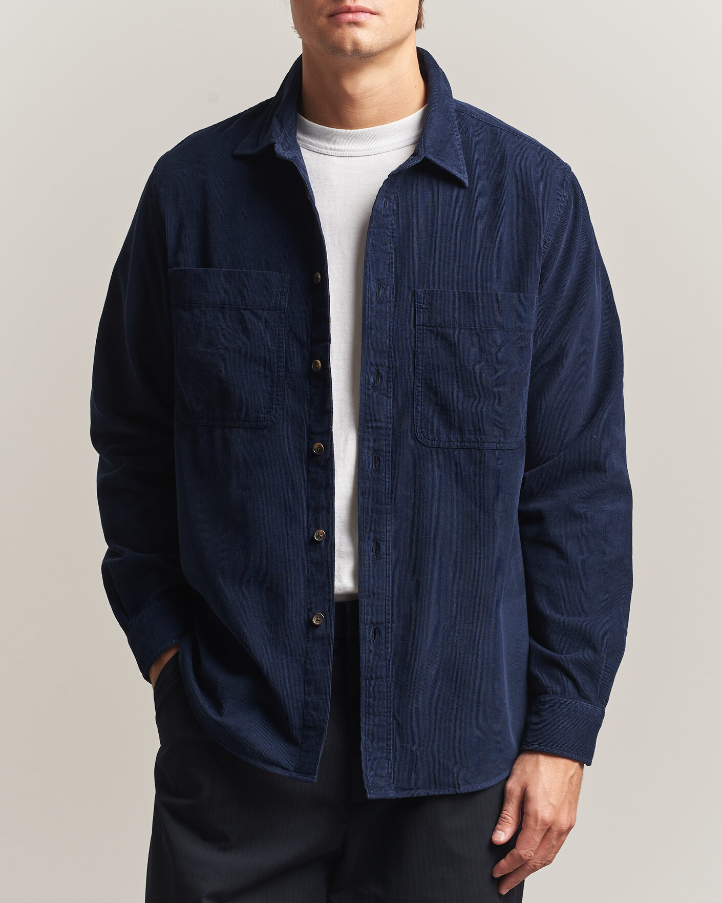 Herre | Skjorter | PS Paul Smith | Casual Fit Corduroy Shirt Navy