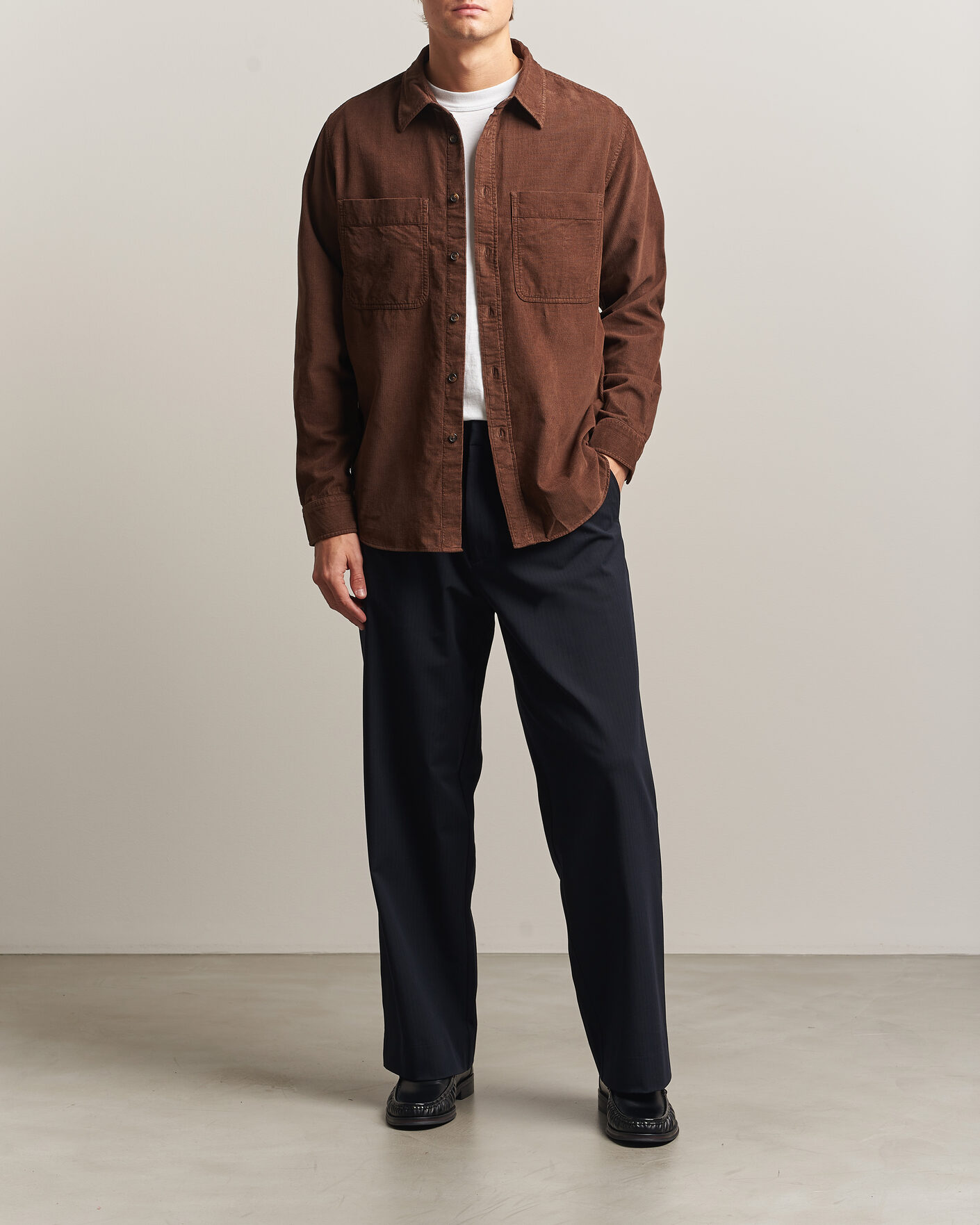 Herre | Skjorter | PS Paul Smith | Casual Fit Corduroy Shirt Brown