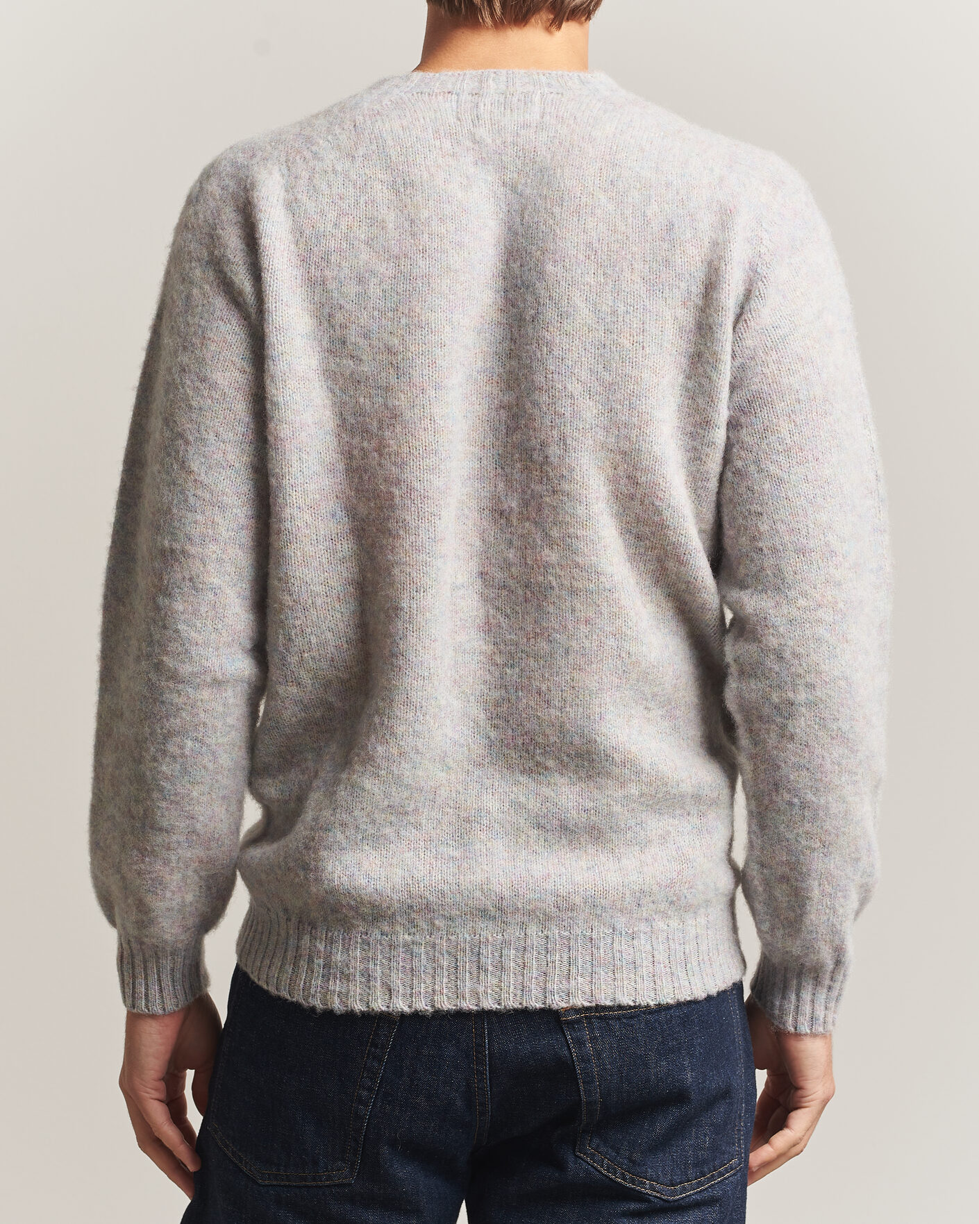Herre | Trøjer | Harley Of Scotland | Brushed Supersoft Lambswool Crewneck Aurora