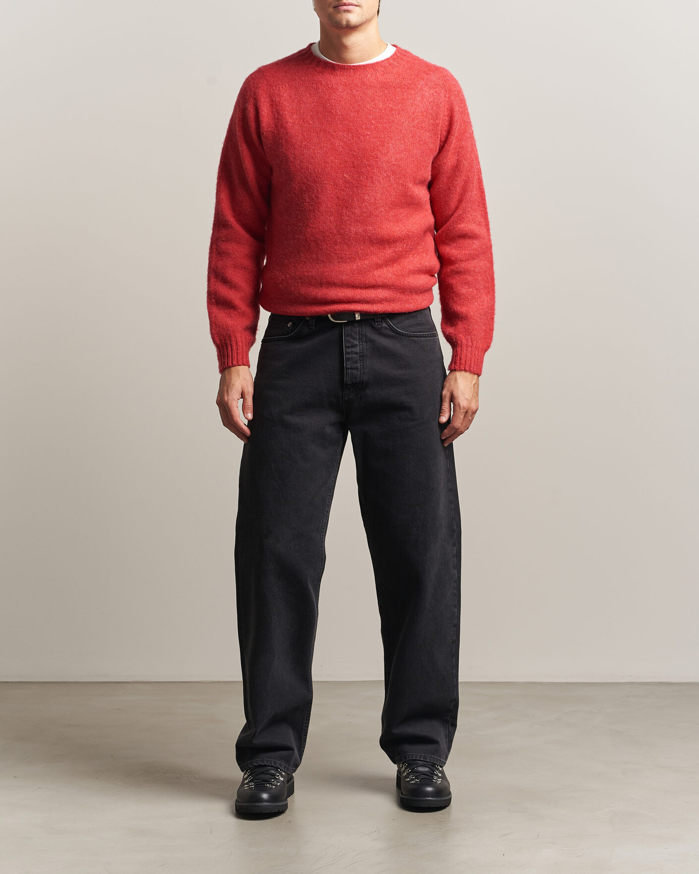 Herre | Trøjer | Harley Of Scotland | Brushed Supersoft Lambswool Crewneck Damask
