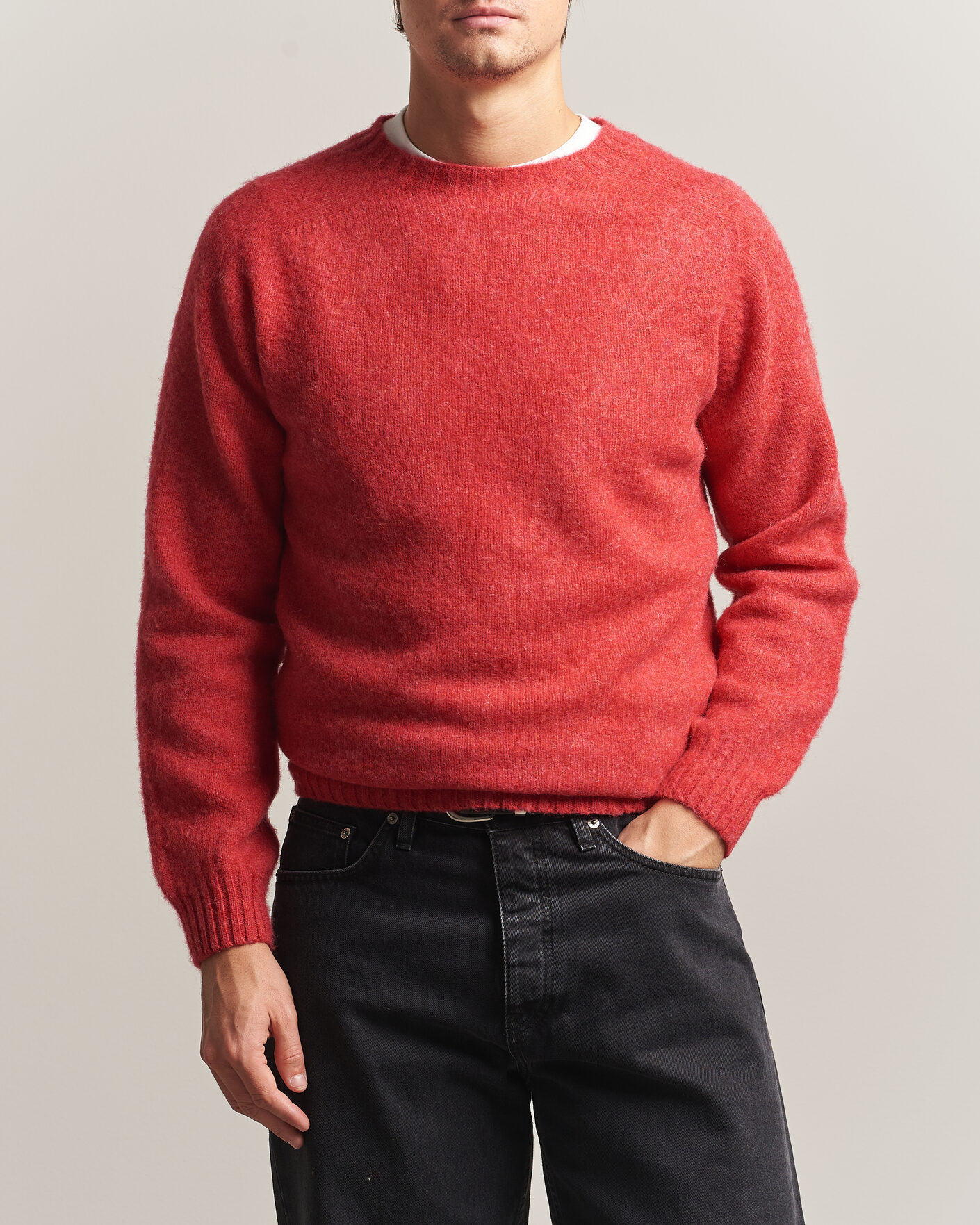 Herre | Trøjer | Harley Of Scotland | Brushed Supersoft Lambswool Crewneck Damask