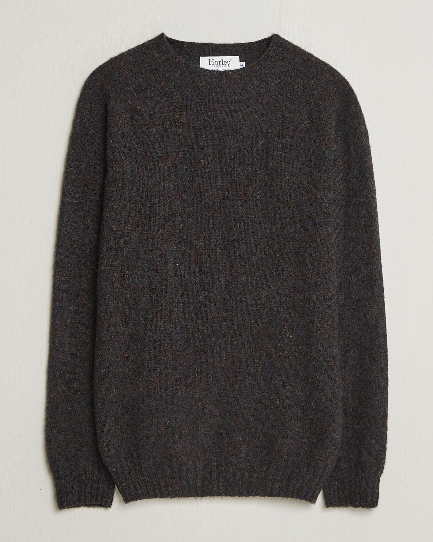 Herre | Trøjer | Harley Of Scotland | Brushed Supersoft Lambswool Crewneck Volcano