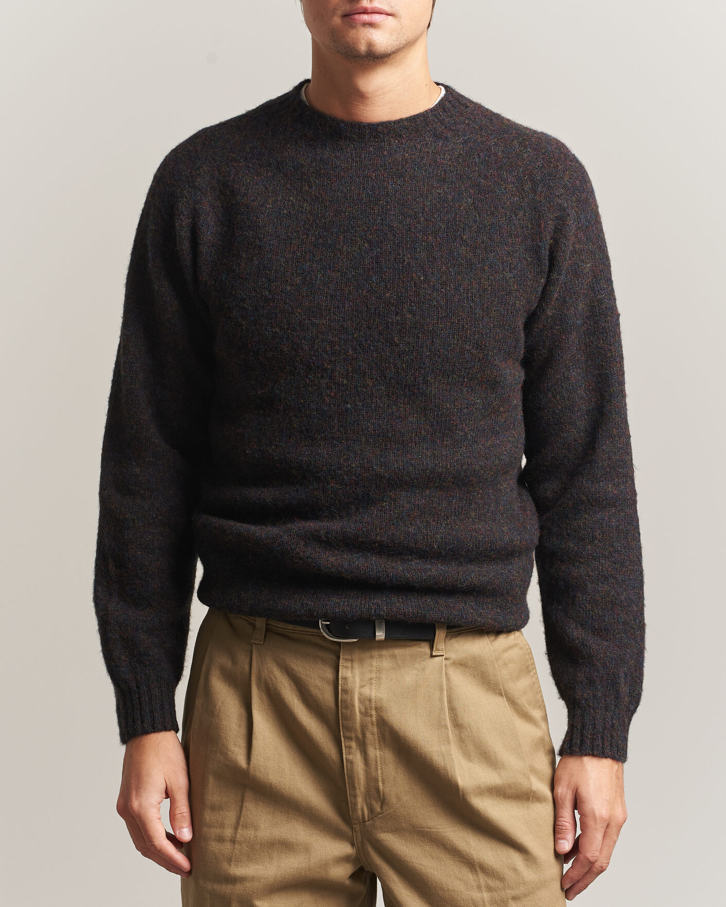 Herre | Trøjer | Harley Of Scotland | Brushed Supersoft Lambswool Crewneck Volcano