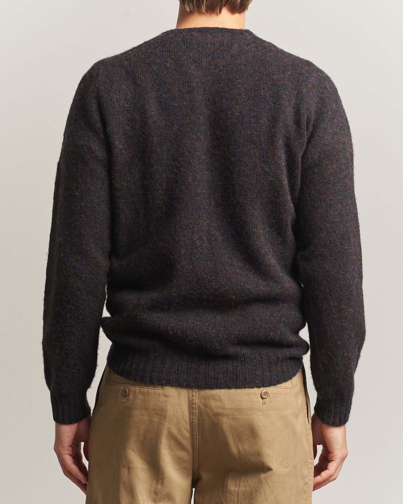 Herre | Trøjer | Harley Of Scotland | Brushed Supersoft Lambswool Crewneck Volcano
