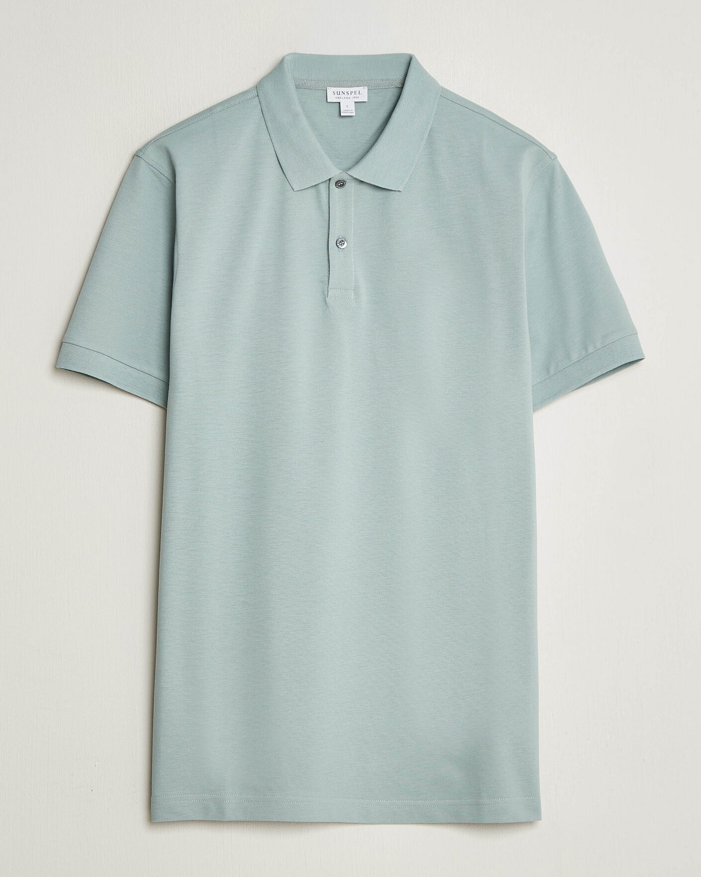 Herre | Polotrøjer | Sunspel | Short Sleeve Pique Polo Light Green