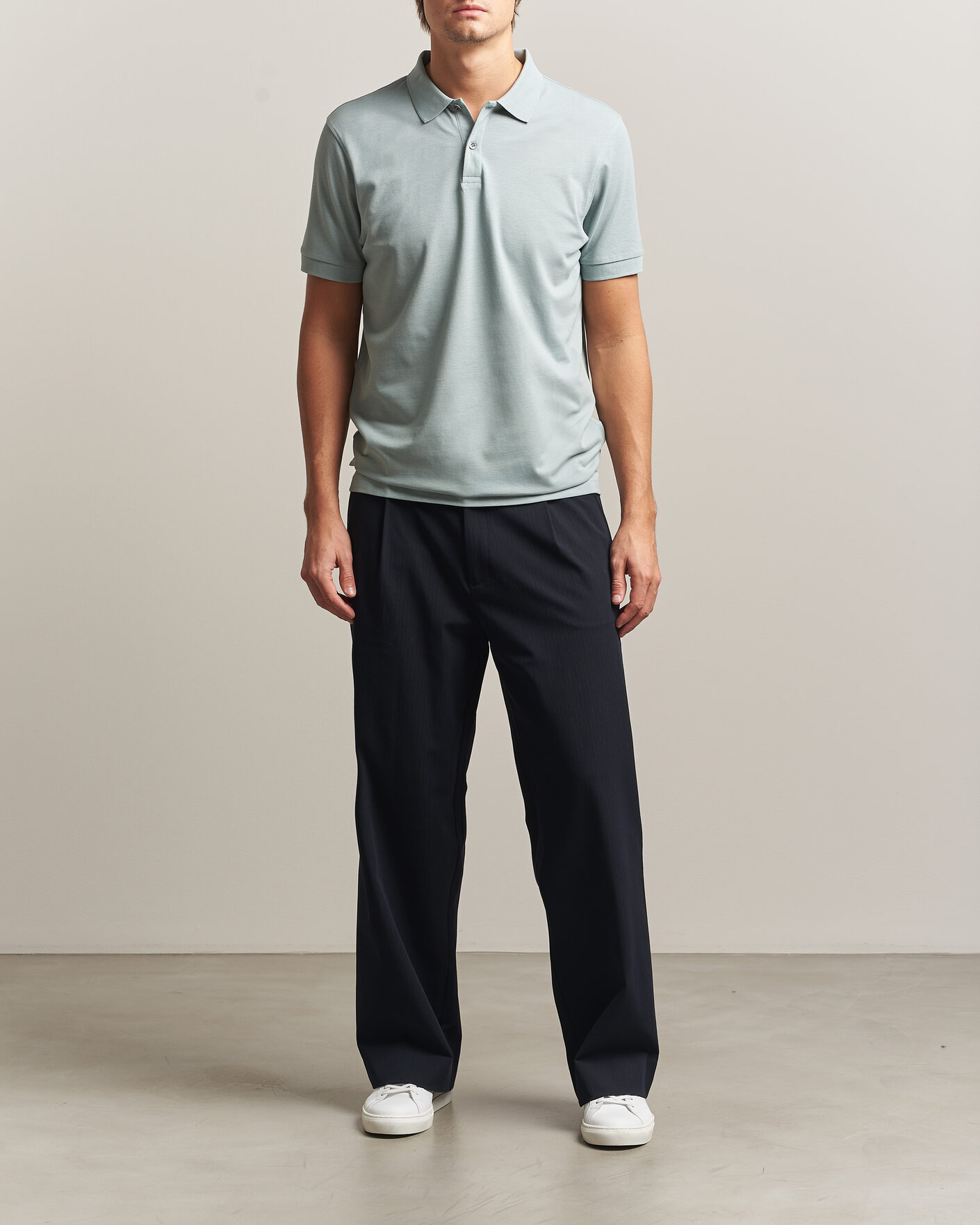 Herre | Polotrøjer | Sunspel | Short Sleeve Pique Polo Light Green