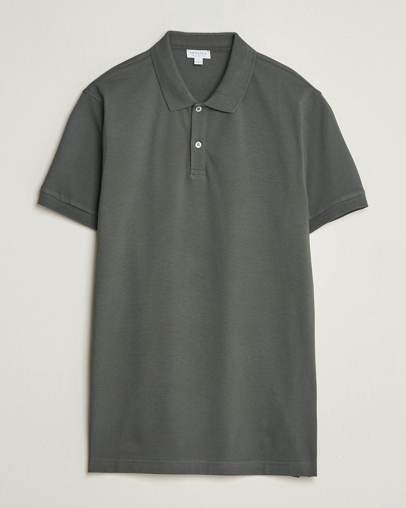 Herre | Polotrøjer | Sunspel | Short Sleeve Pique Polo Slate Green