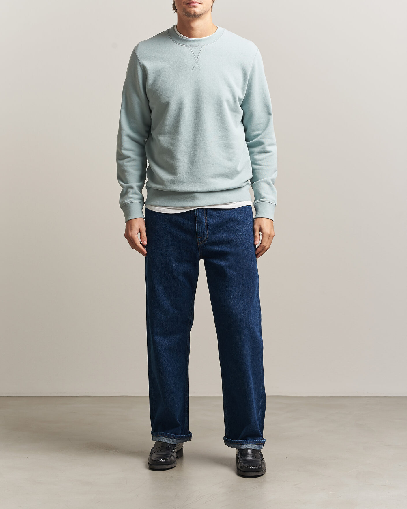 Herre | Trøjer | Sunspel | Loopback Sweatshirt Light Green