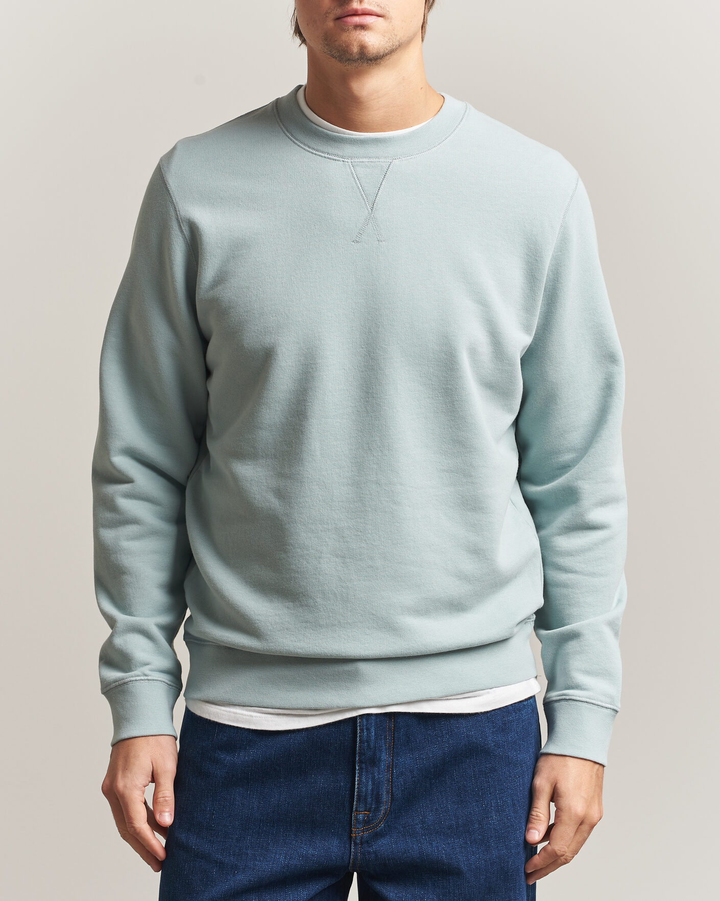 Herre | Trøjer | Sunspel | Loopback Sweatshirt Light Green