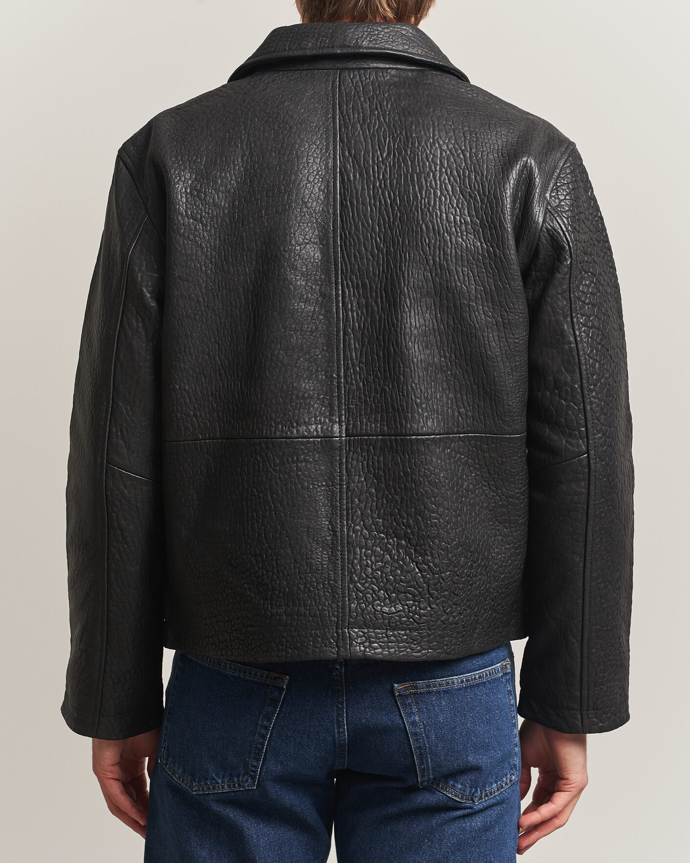 Herre | Jakker | Sunflower | Short Leather Jacket Black