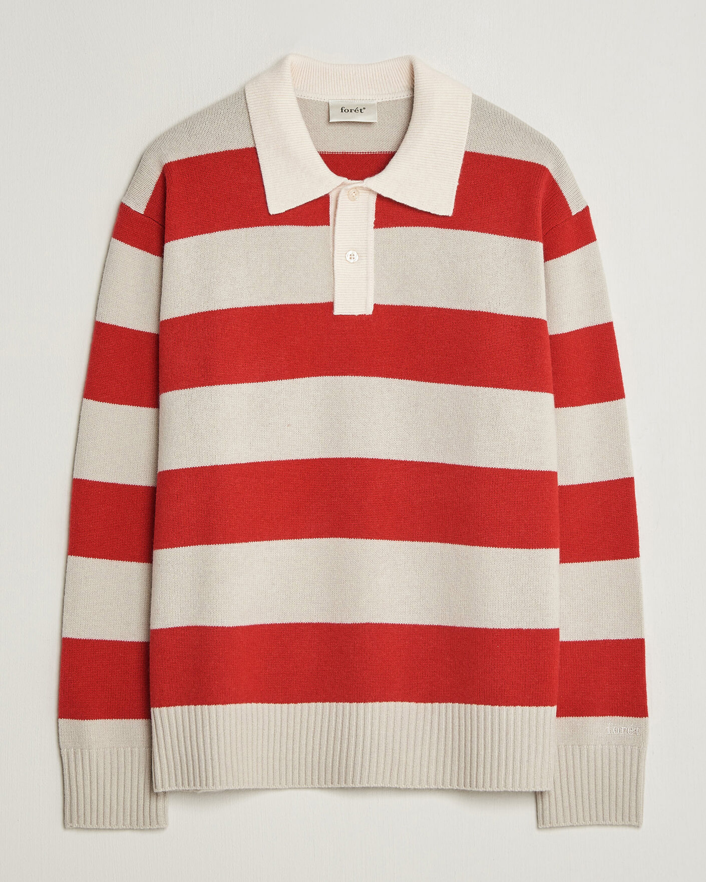 Herre | Trøjer | Forét | Frost Stripe Knit Polo Red