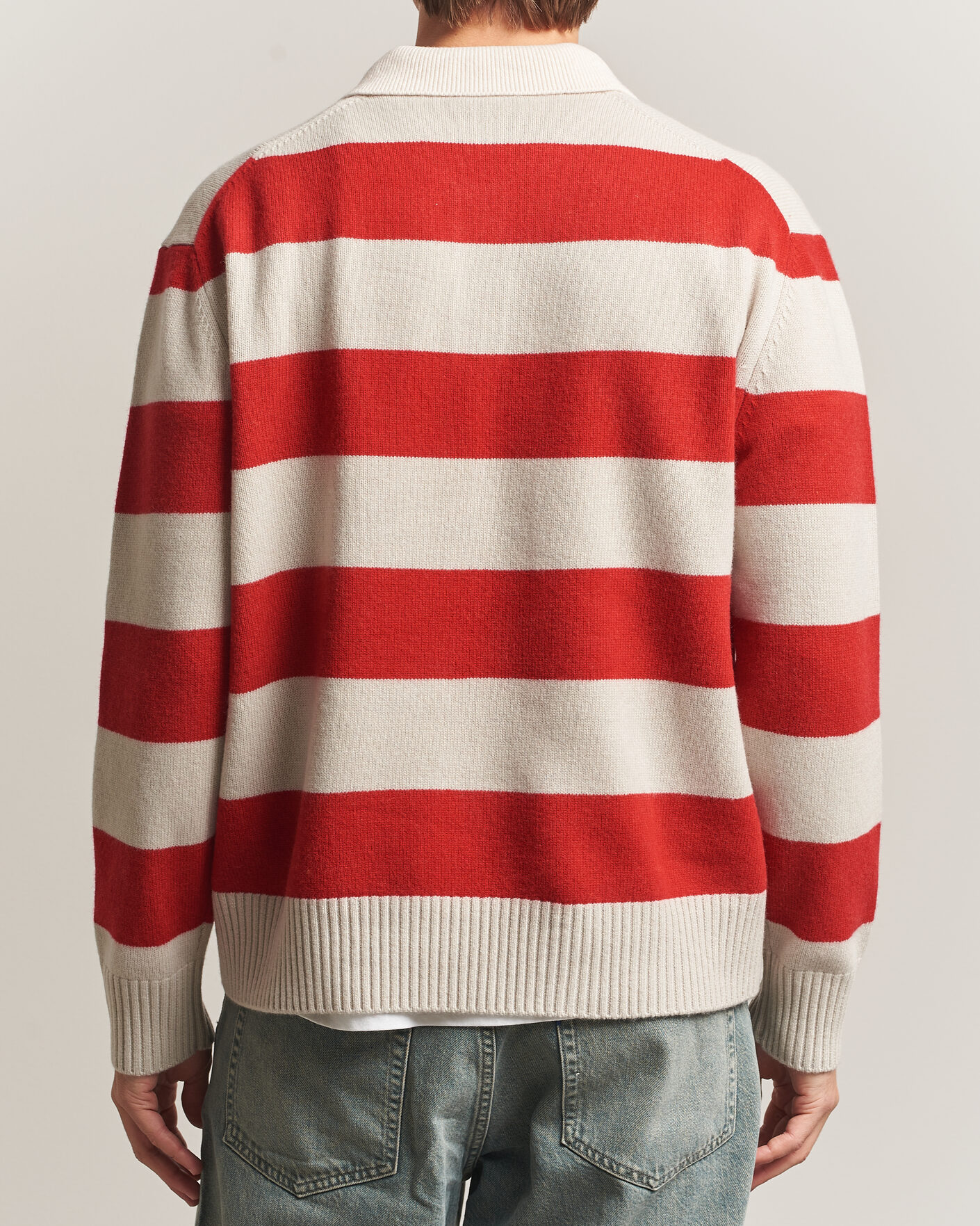 Herre | Trøjer | Forét | Frost Stripe Knit Polo Red
