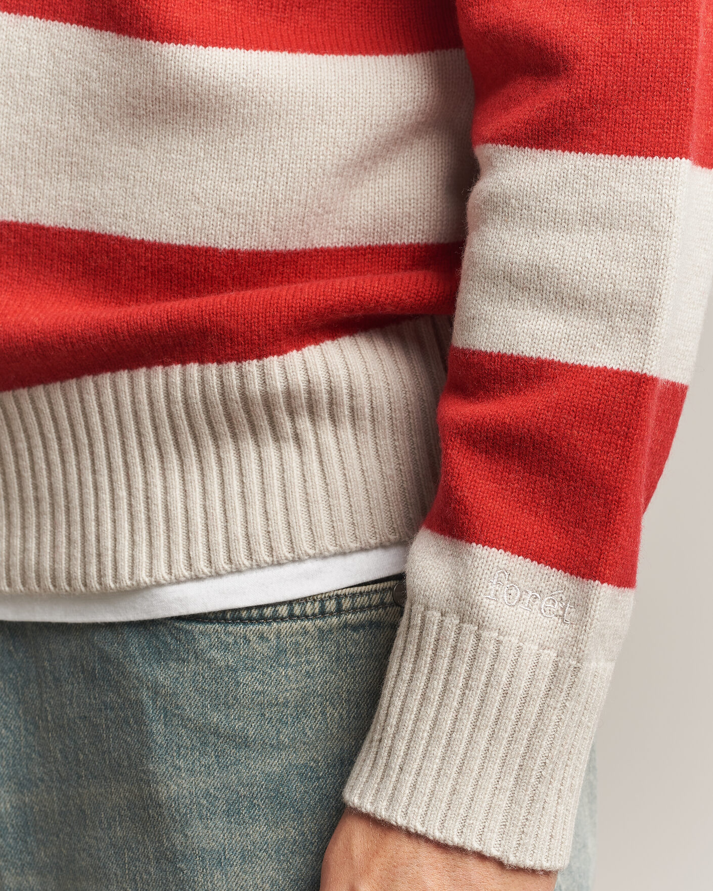 Herre | Trøjer | Forét | Frost Stripe Knit Polo Red
