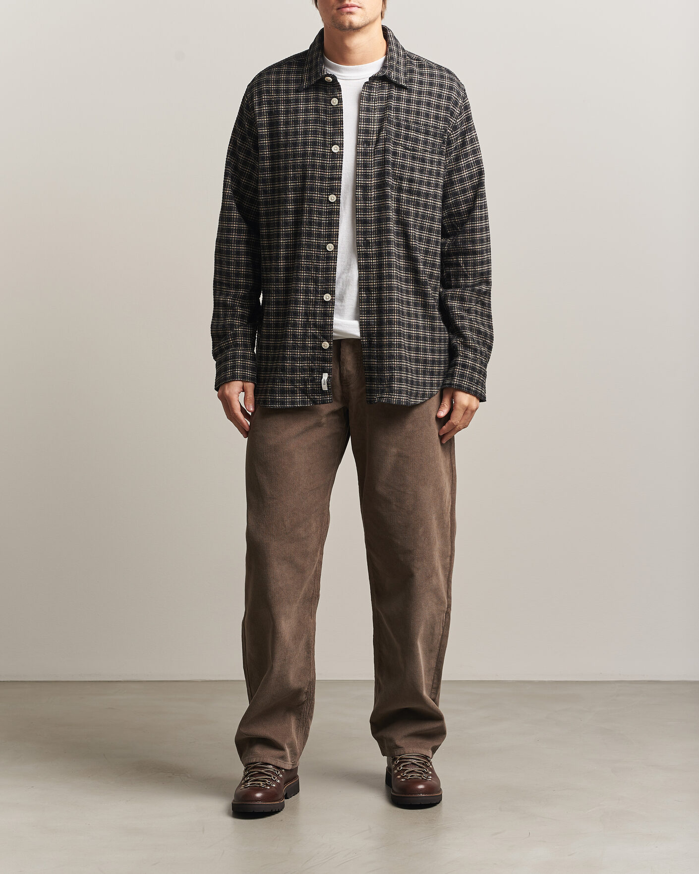 Herre | Skjorter | Forét | Form Regular Fit Italian Check Shirt Black