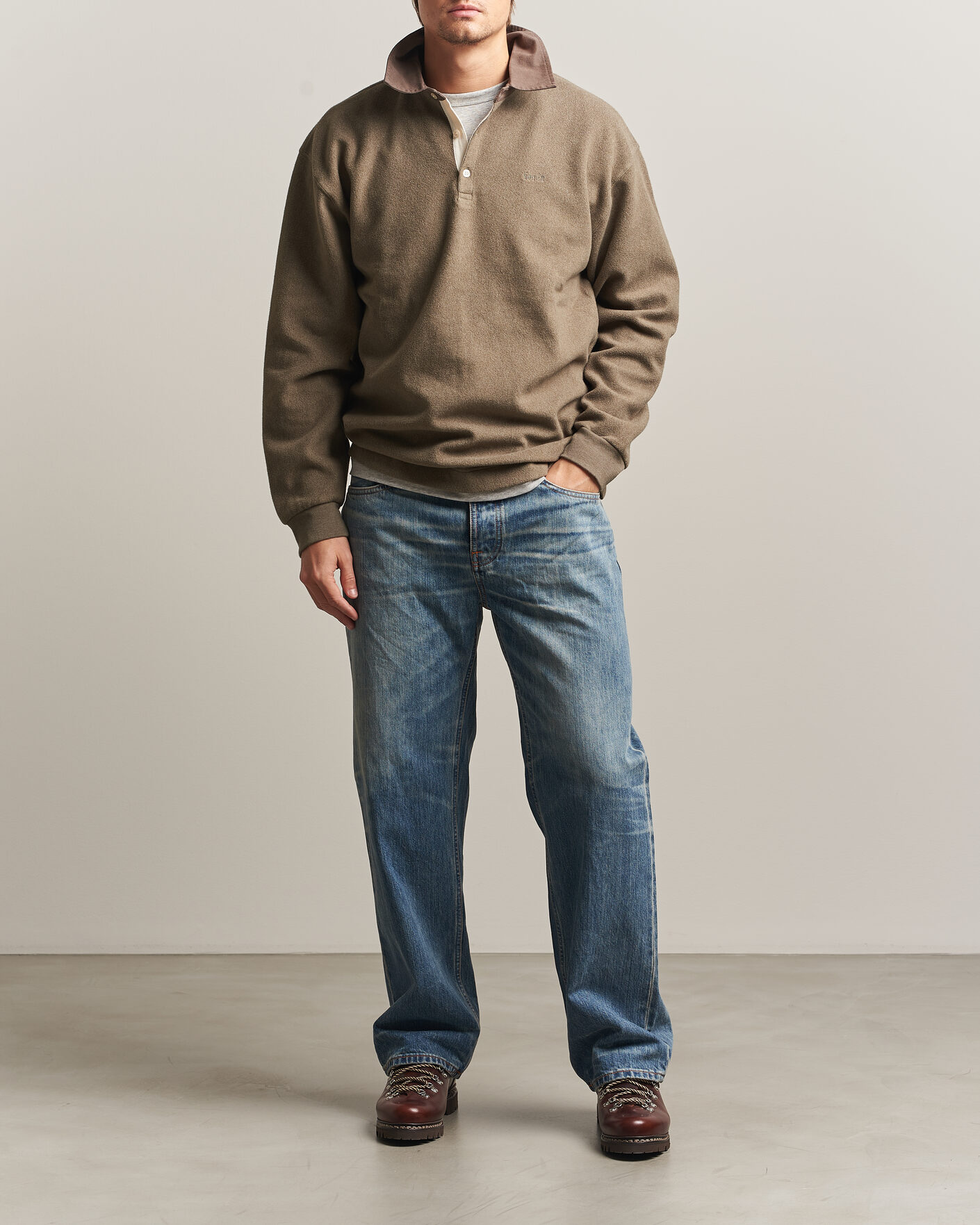 Herre | Trøjer | Forét | Herb Brushed Rugby Washed Brown