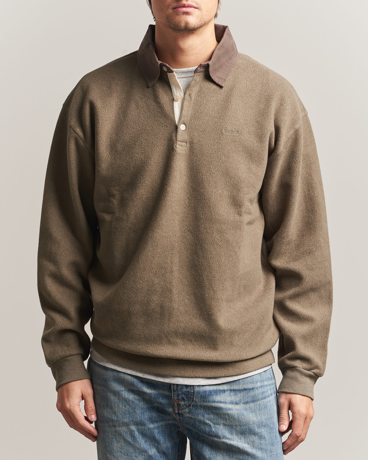 Herre | Trøjer | Forét | Herb Brushed Rugby Washed Brown