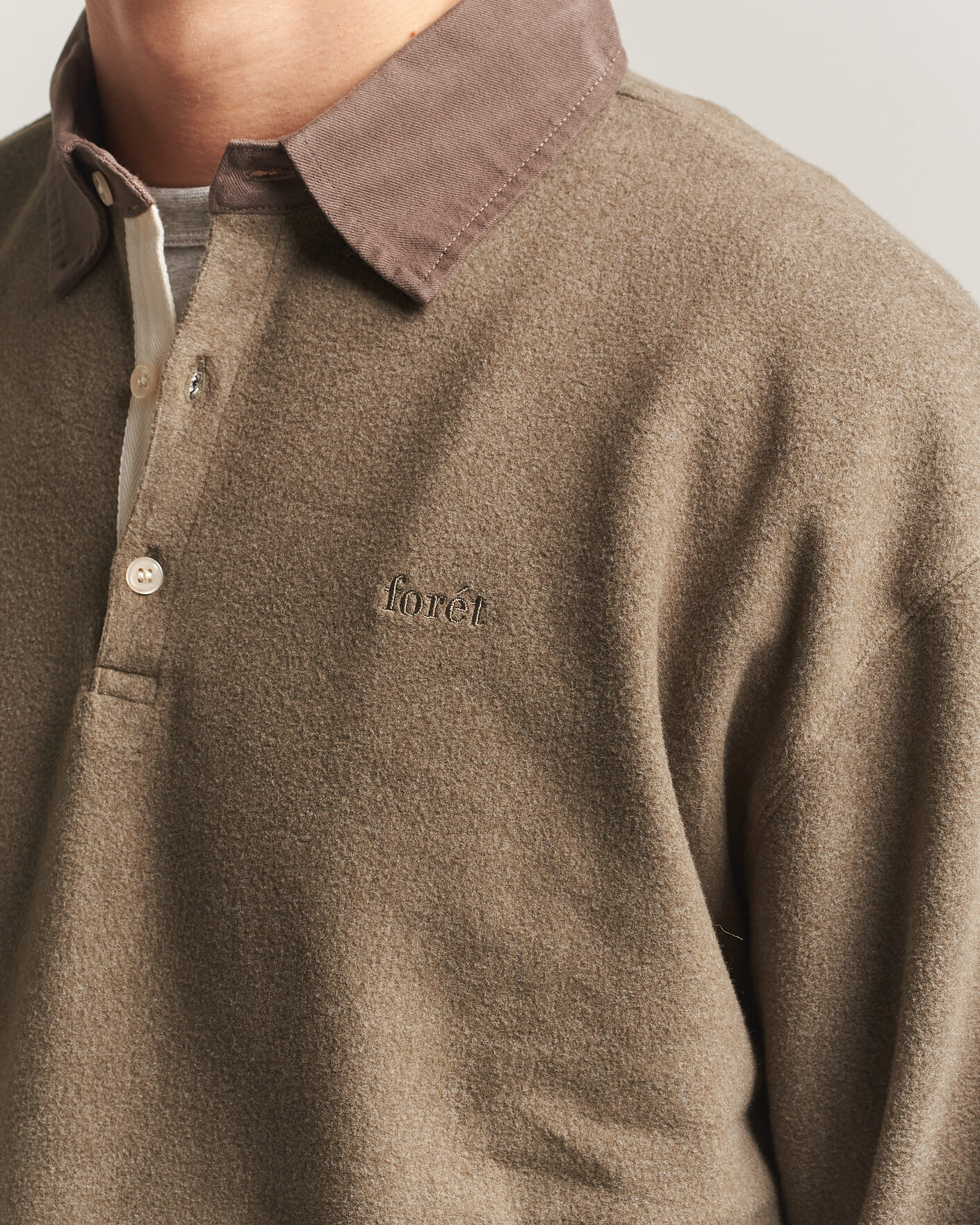Herre | Trøjer | Forét | Herb Brushed Rugby Washed Brown