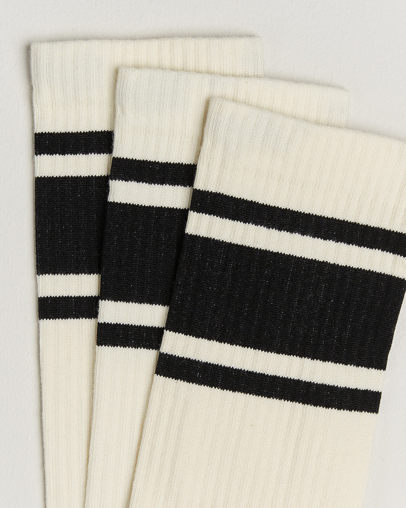 Herre | Undertøj | Sweyd | 3-Pack Triple Stripe Cotton Socks White/Black