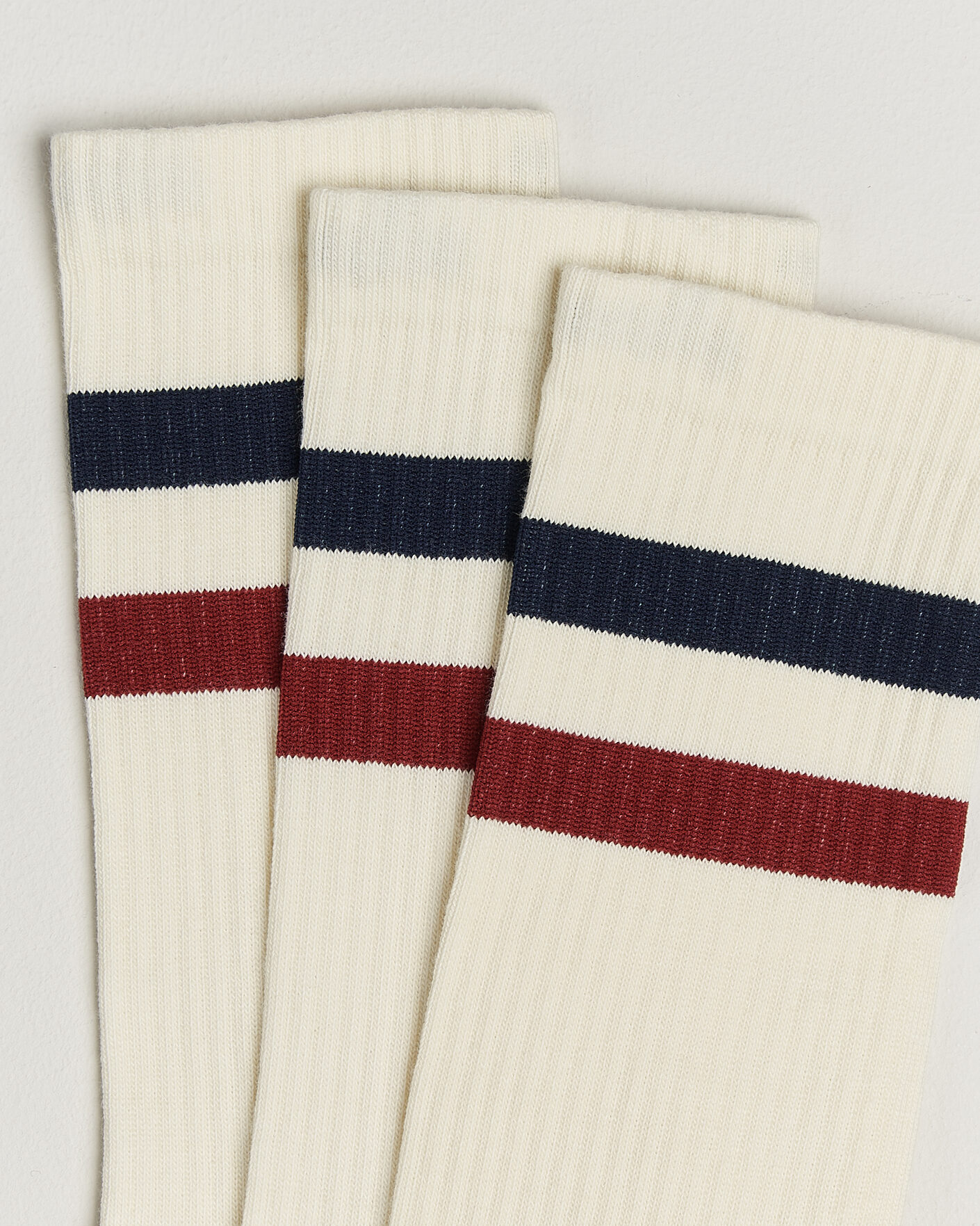 Herre | Undertøj | Sweyd | 3-Pack Two Stripe Cotton Socks Navy/Red/White