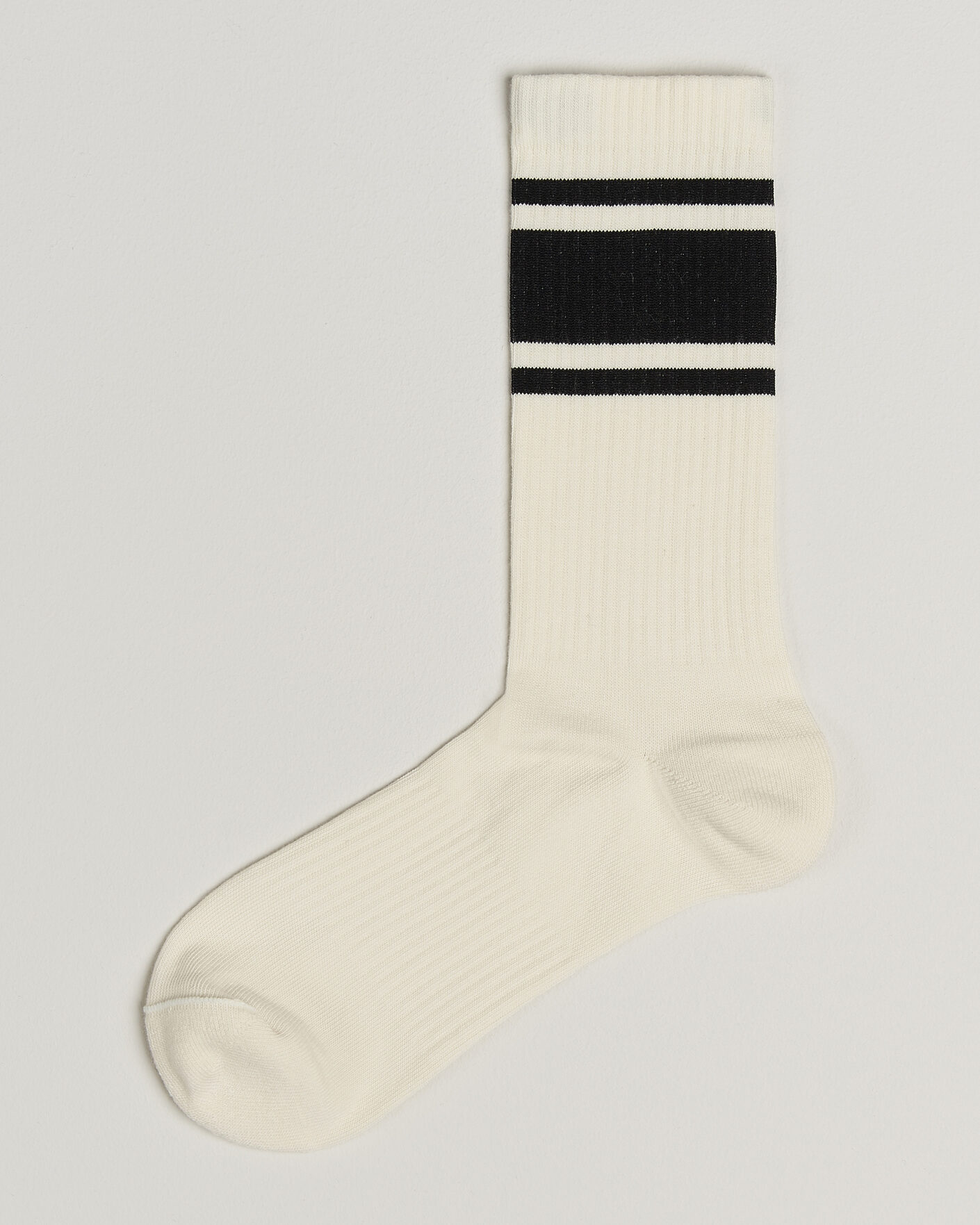 Herre | Undertøj | Sweyd | Triple Stripe Cotton Socks White/Black