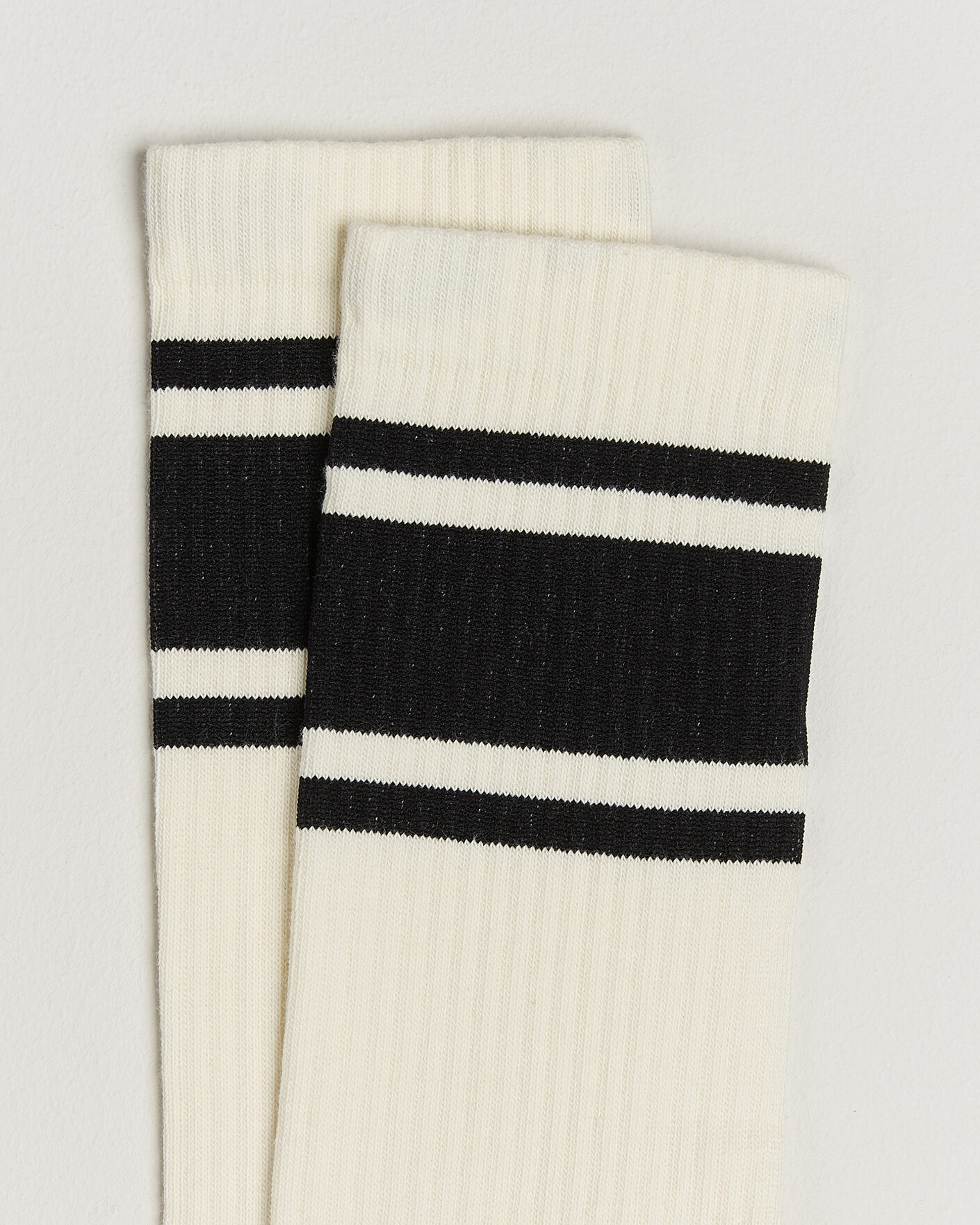 Herre | Undertøj | Sweyd | Triple Stripe Cotton Socks White/Black