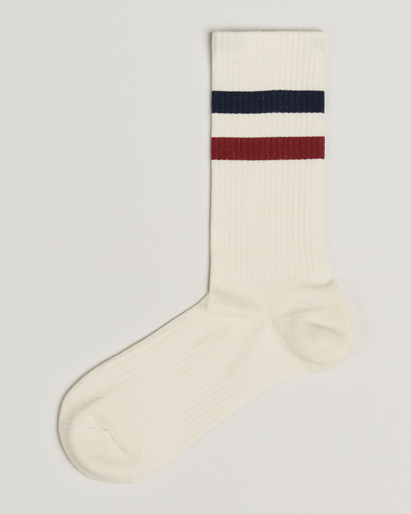 Herre | Undertøj | Sweyd | Two Stripe Cotton Socks Navy/Red/White