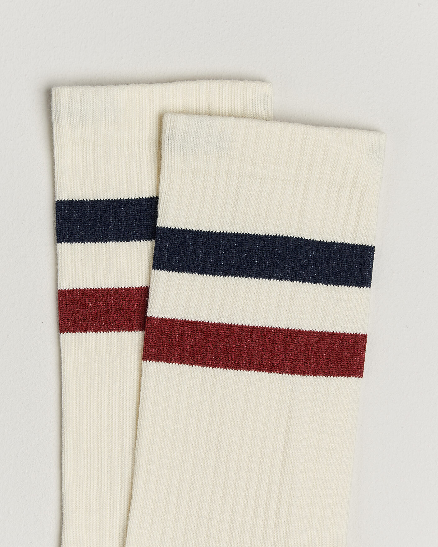 Herre | Undertøj | Sweyd | Two Stripe Cotton Socks Navy/Red/White