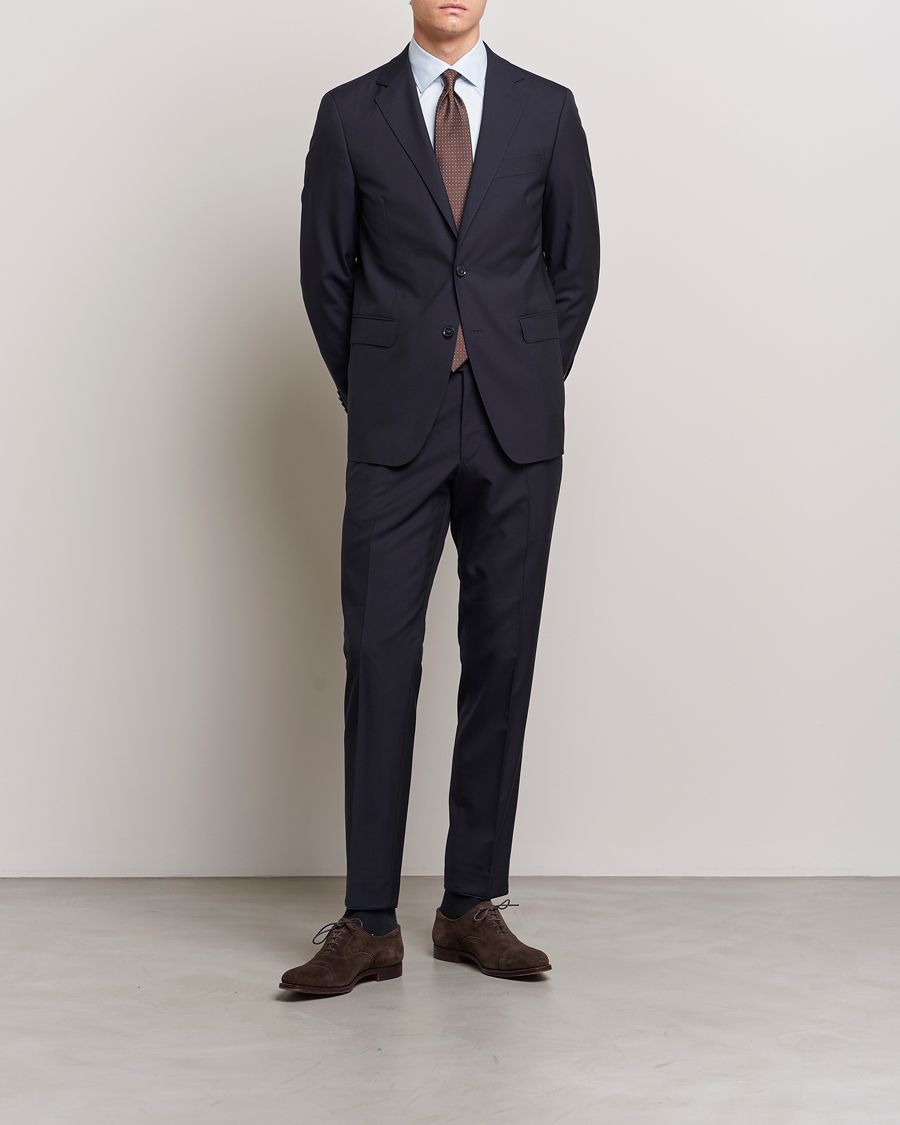 Herre | Jakkesæt | Oscar Jacobson | Falk Wool Suit Navy