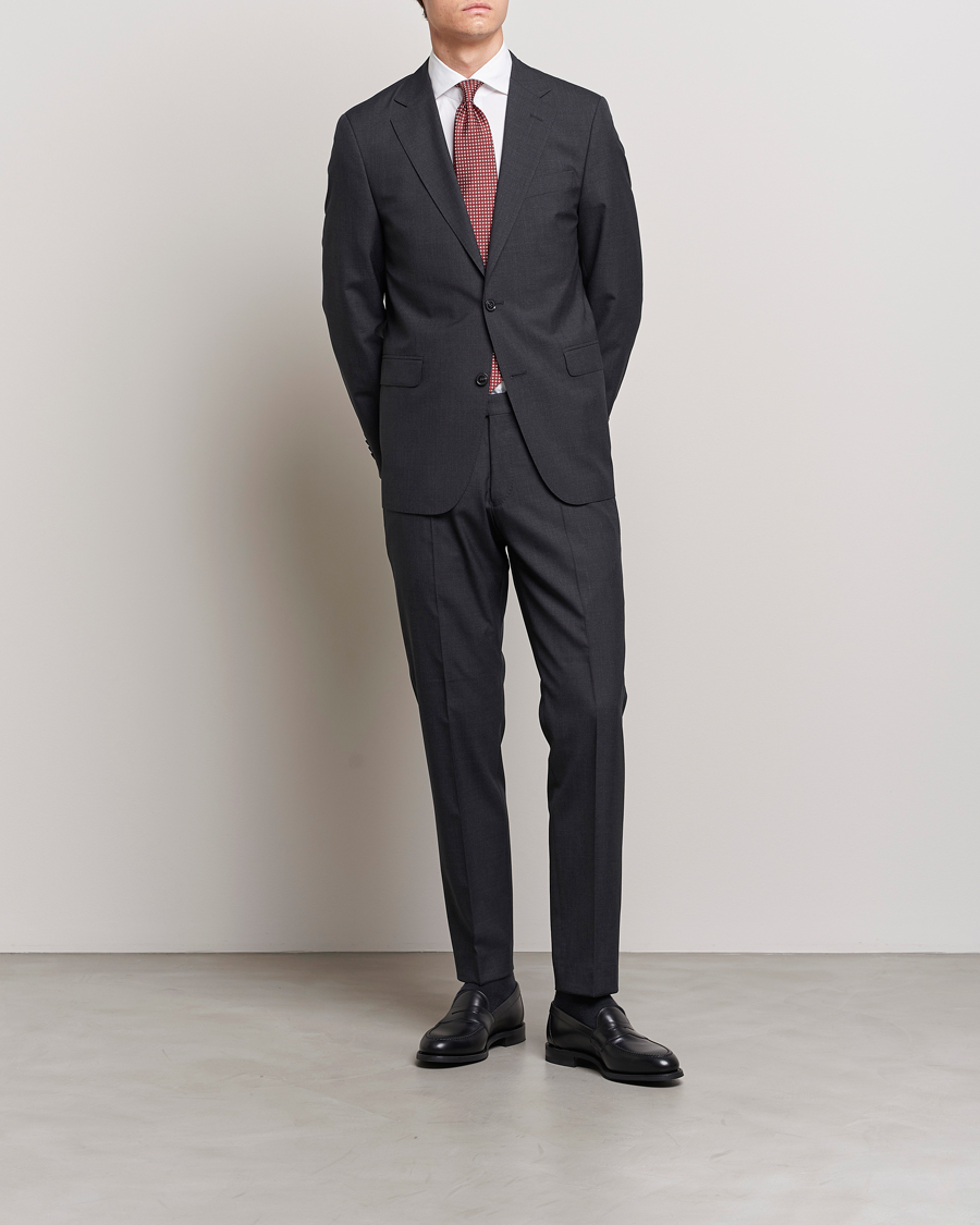 Herre | Mørkt tøj | Oscar Jacobson | Falk Wool Suit Grey