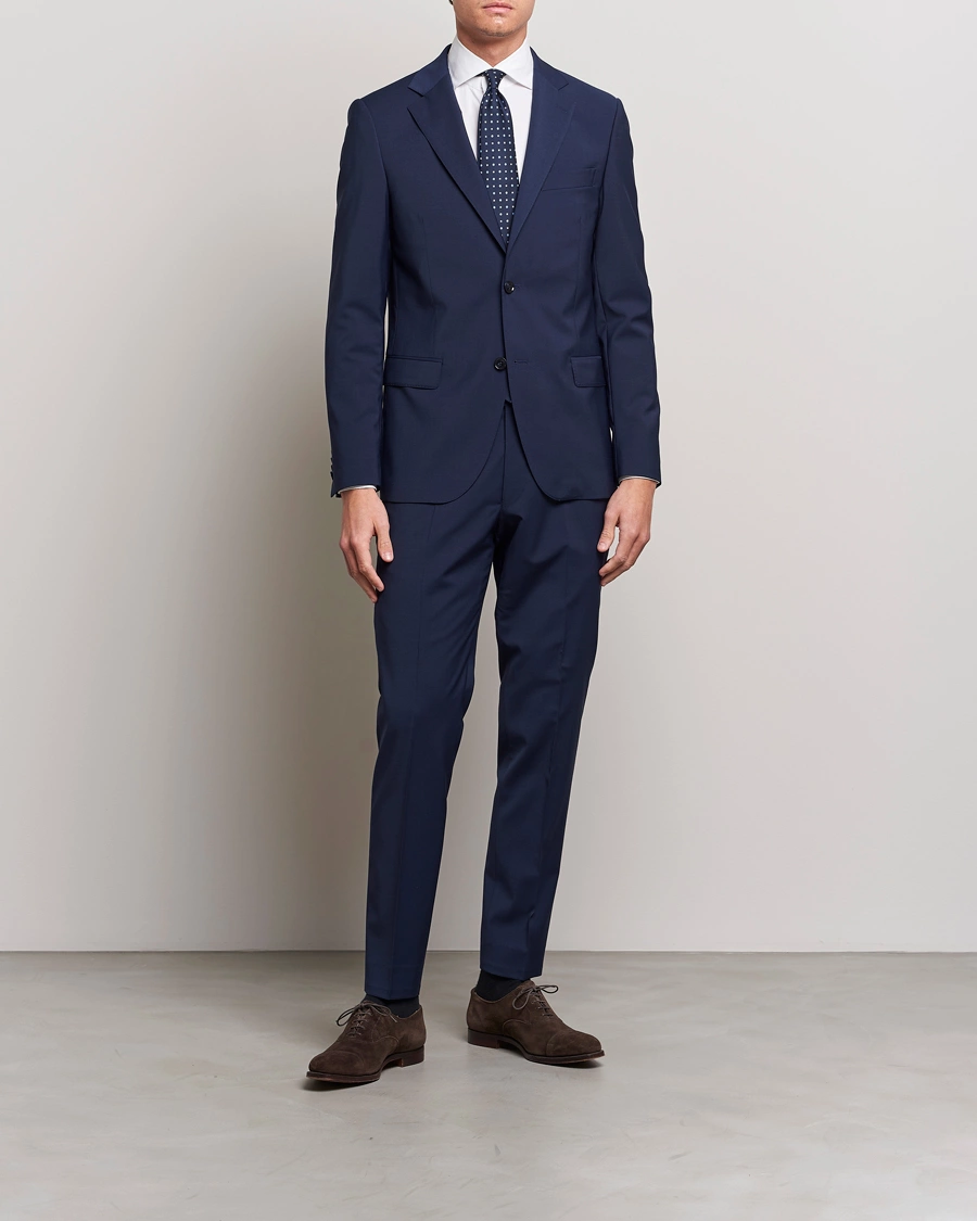 Herre | Tøj | Oscar Jacobson | Edmund Wool Suit Mid Blue