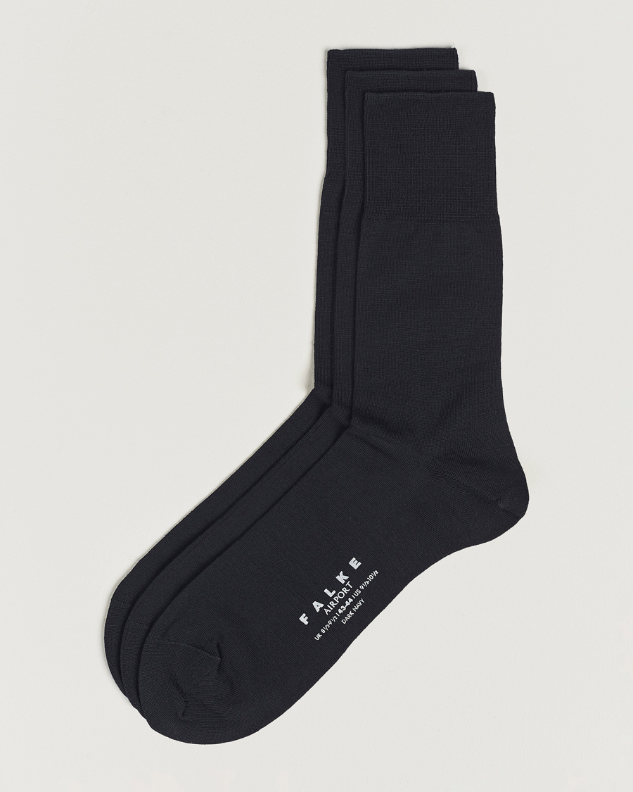 Herre | Undertøj | Falke | 3-Pack Airport Socks Dark Navy